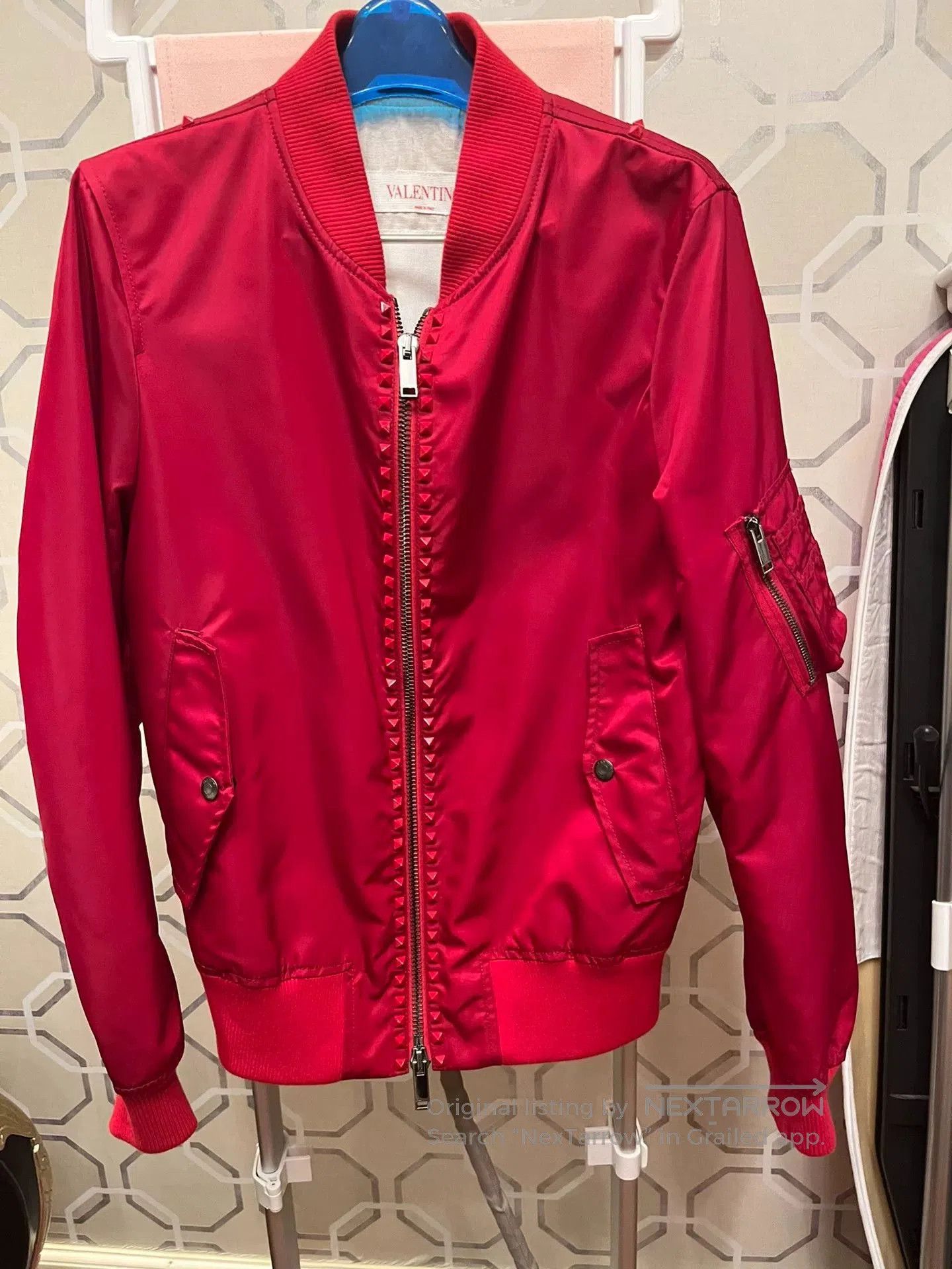 Valentino Valentino Red Studded Bomber Jacket. Size US XS / EU 42 / 0 - 1 Thumbnail