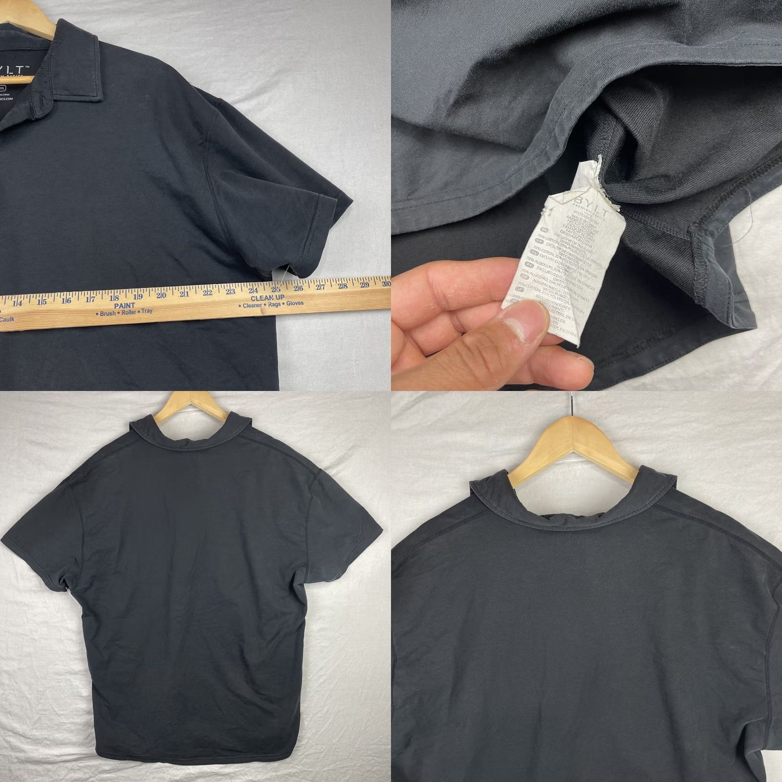 Vintage Bylt Polo Shirt 2XL Black Lux Button Up Collar Stretch Preppy Mens Size US XXL / EU 58 / 5 - 8 Thumbnail
