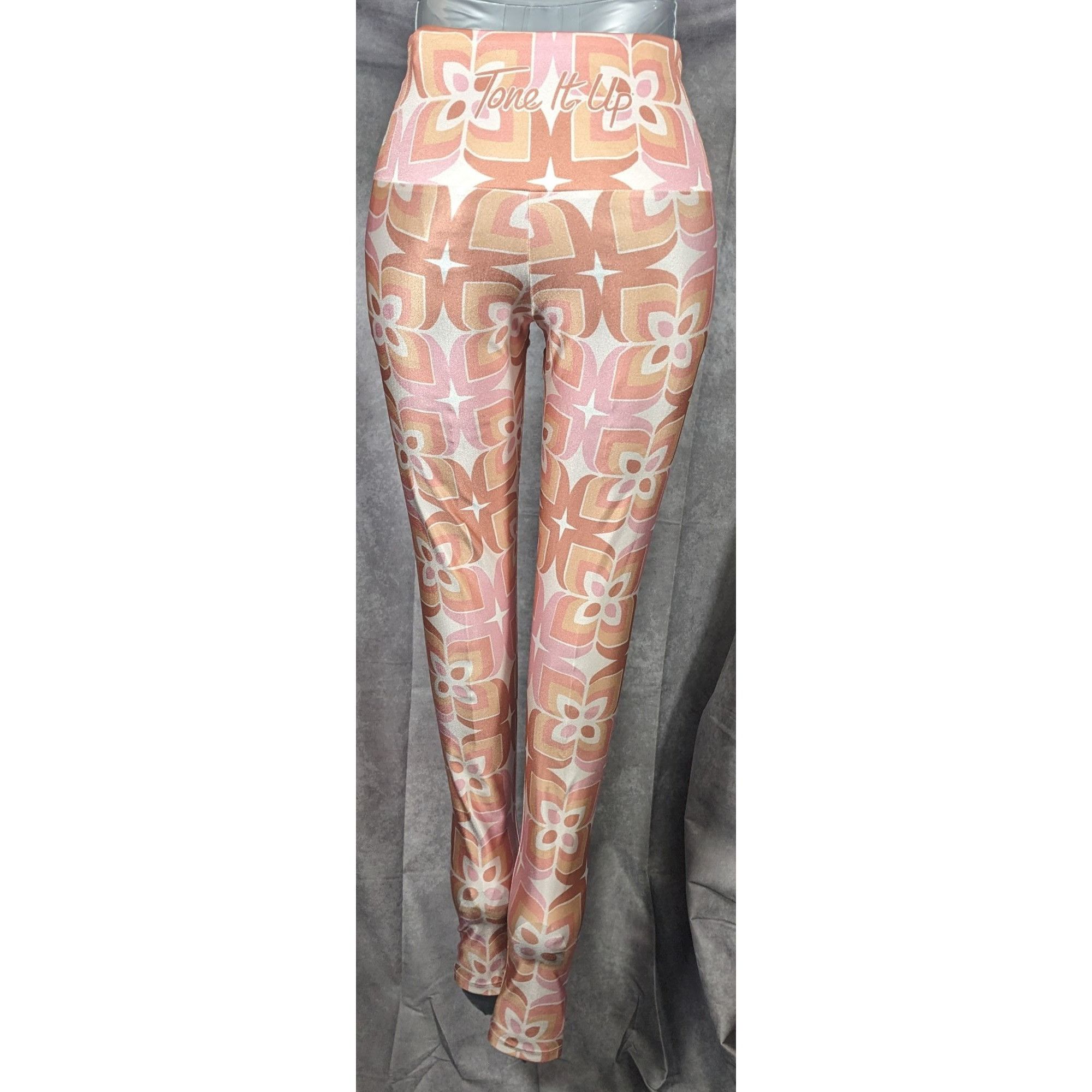 Other Goldsheep Retro Printed Pink And Orange Leggings Size 24" / US 00 / IT 34 - 7 Thumbnail