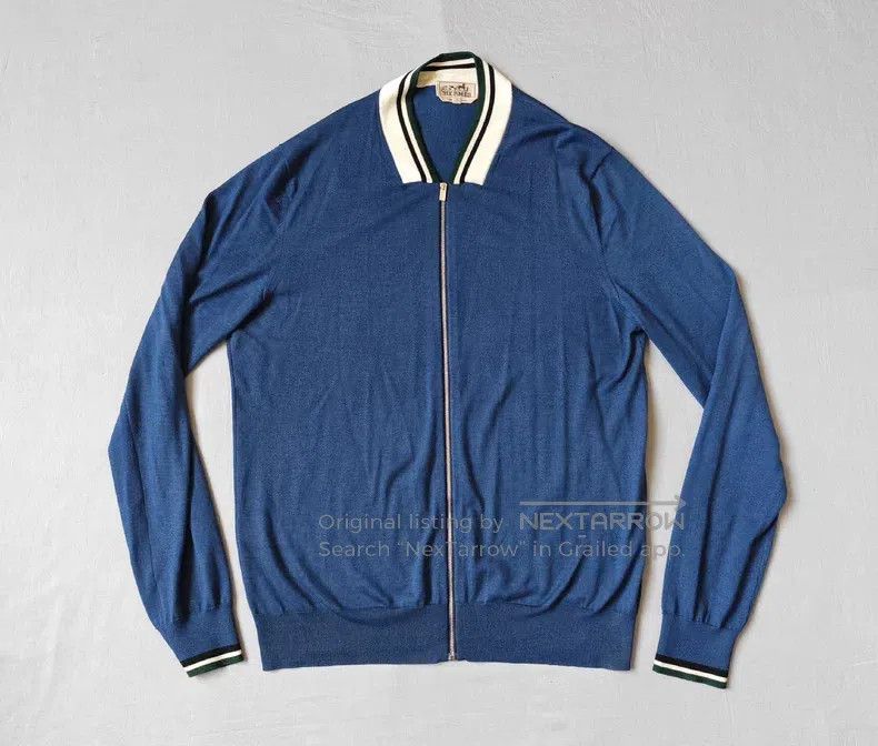 Other Hermes Cashmere sweater knitted sweater with zipper, dark Size US L / EU 52-54 / 3 - 1 Thumbnail