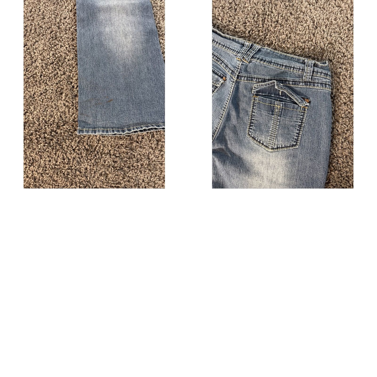 Vintage VINTAGE Angels Jeans Womens 32x31 Low Rise Light Wash Distressed Bootcut Inseam 31 in Blue Bohemian Womens Size 24" / US 00 / IT 34 - 8 Thumbnail