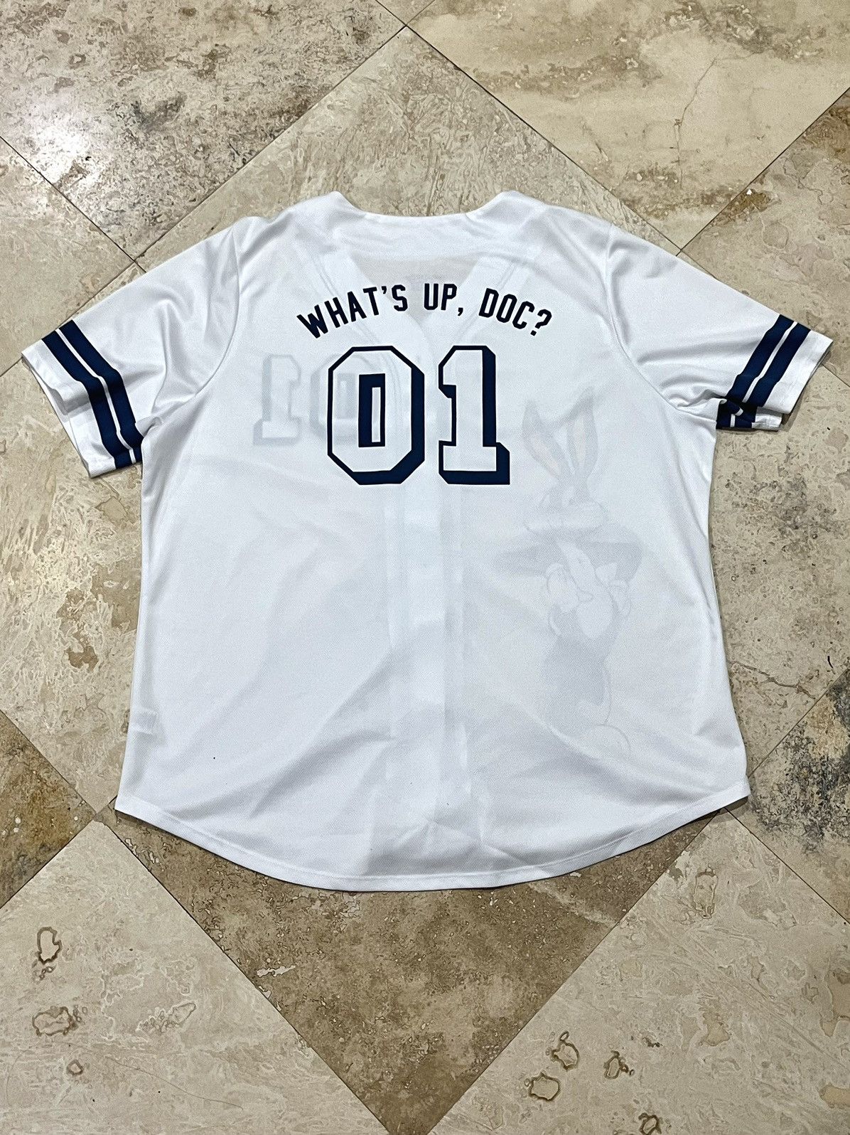 Vintage × Warner Bros Y2K Bugs Bunny Looney Tunes Baseball Jersey Size US XXL / EU 58 / 5 - 4 Thumbnail