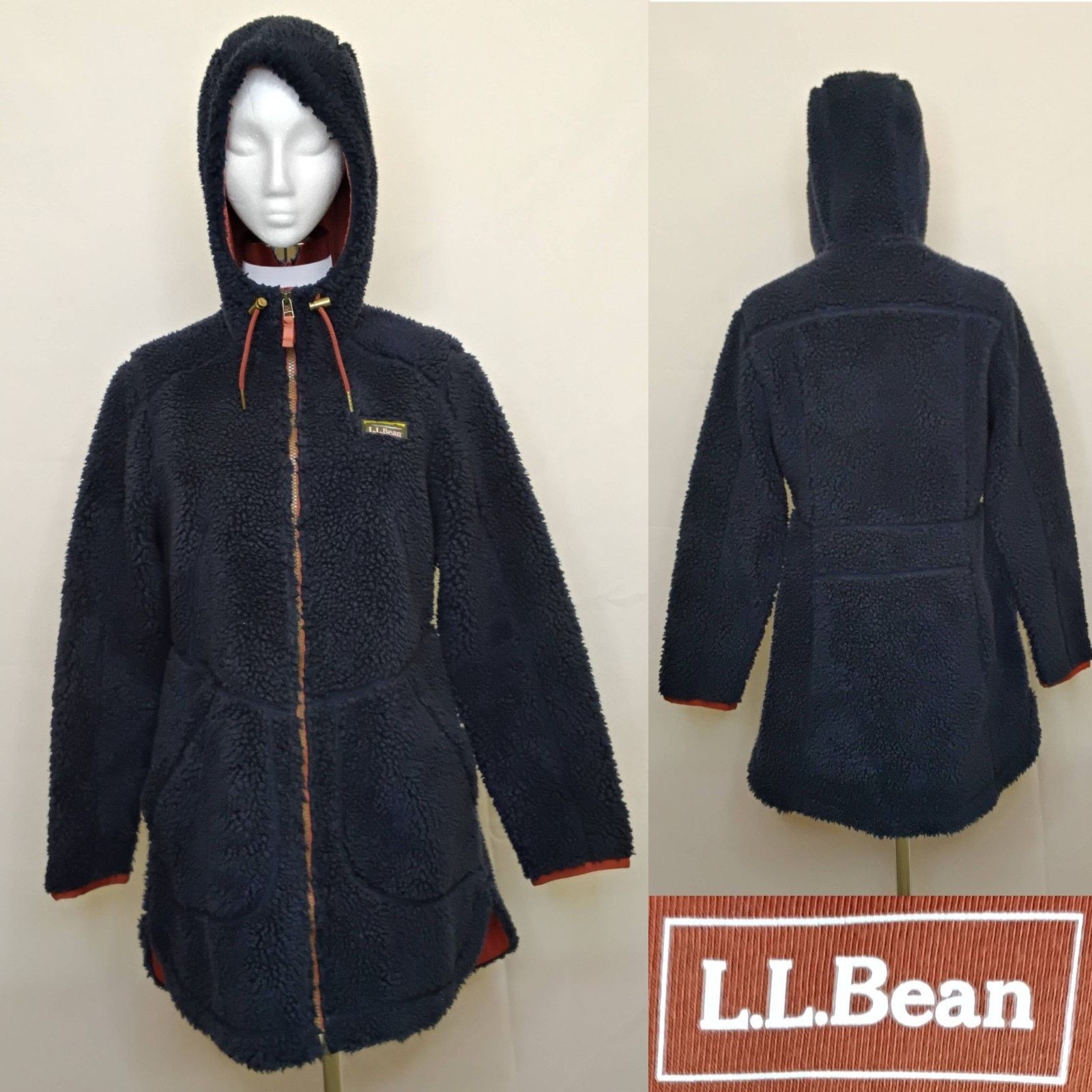 L.L. Bean L.L. Bean Deep Pile Fleece Jacket Women's S Blue Hooded Size S / US 4 / IT 40 - 1 Thumbnail