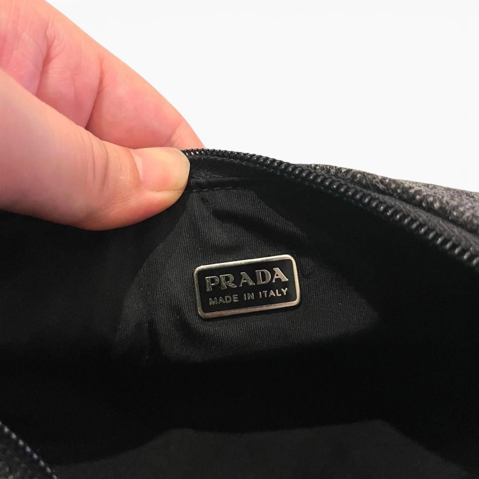 Prada Prada - Grey Wool Shoulder Bag Size ONE SIZE - 7 Thumbnail