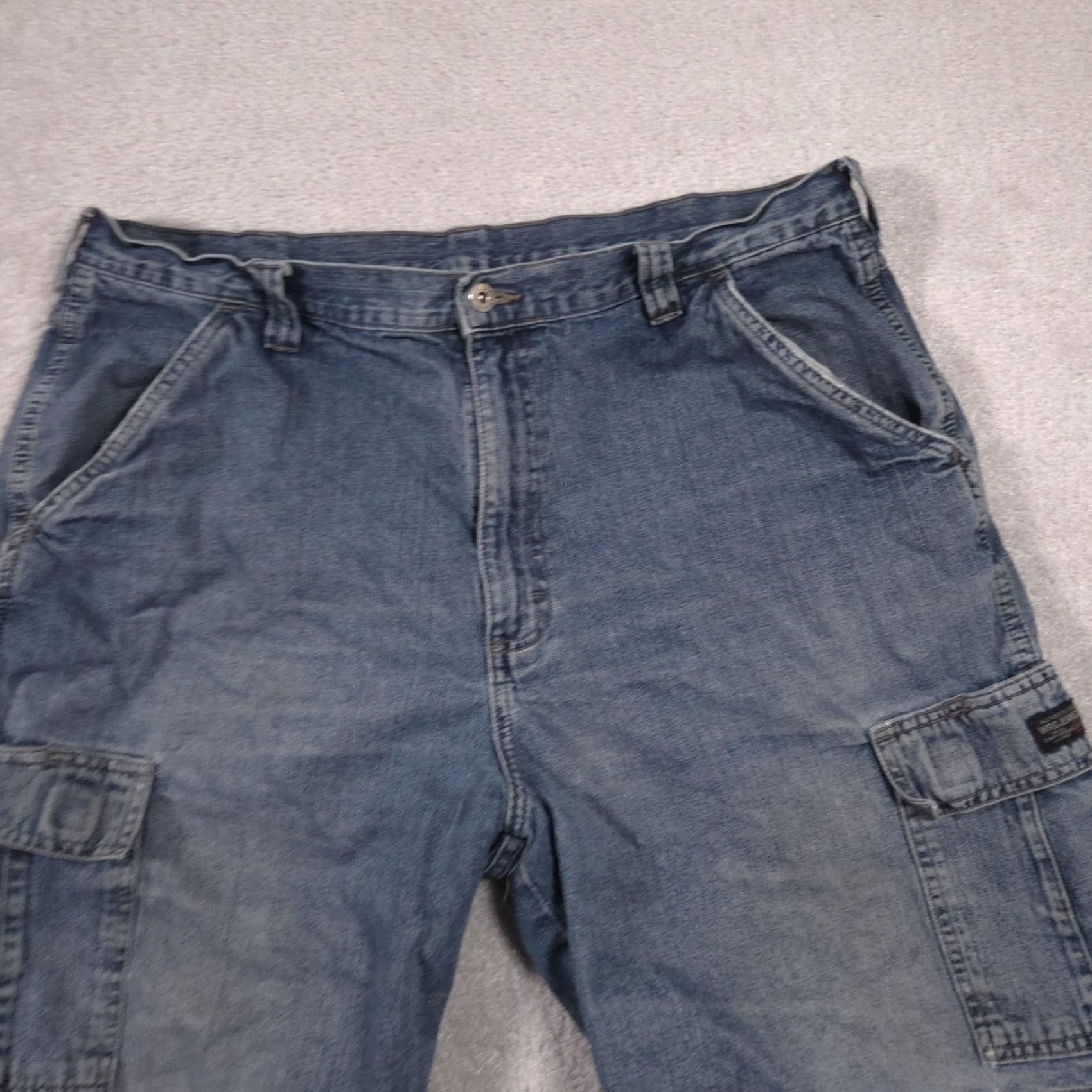 CO WRG Jeans Co Cargo Shorts Mens 38 Blue Denim Relaxed Fit Utility 9 in Inseam Casual Workwear Summer Mens Size US 38 / EU 54 - 2 Thumbnail