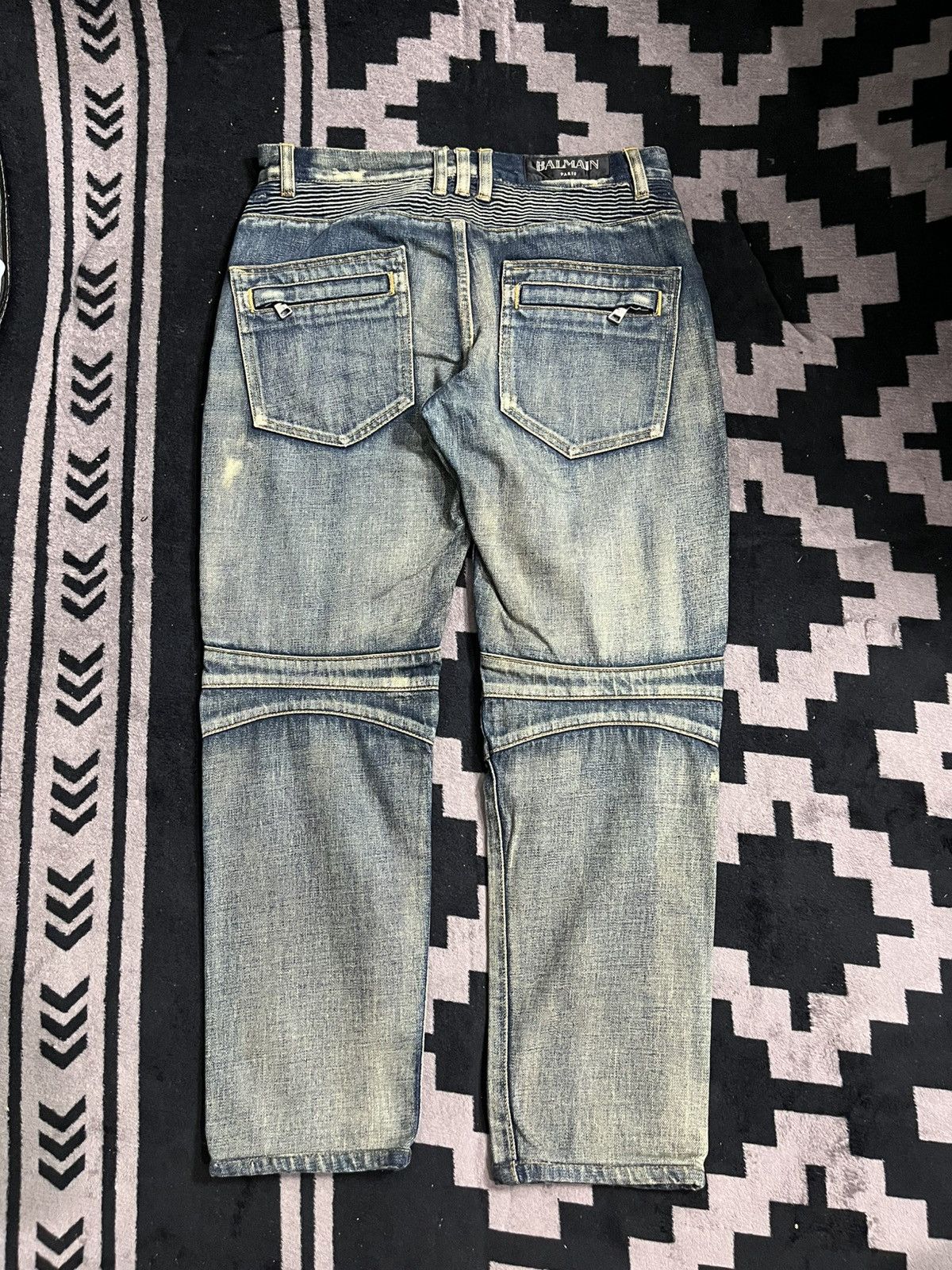 Balmain Mudwash biker jeans Size US 32 / EU 48 - 2 Thumbnail