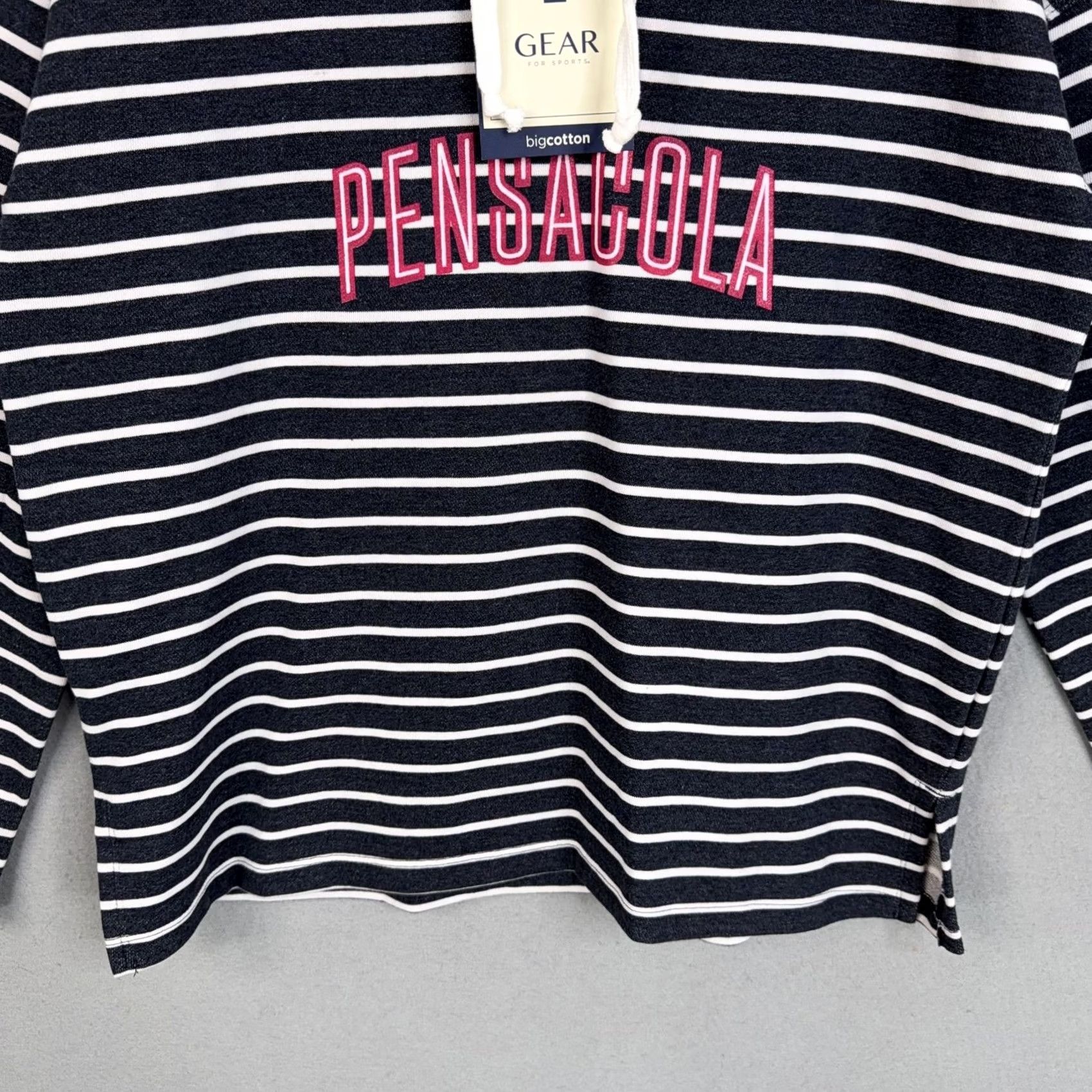 Vintage GEAR FOR SPORTS Pensacola Hoodie Womens Medium Navy White Striped Pullover Crew Neck NWT Size M / US 6-8 / IT 42-44 - 3 Thumbnail