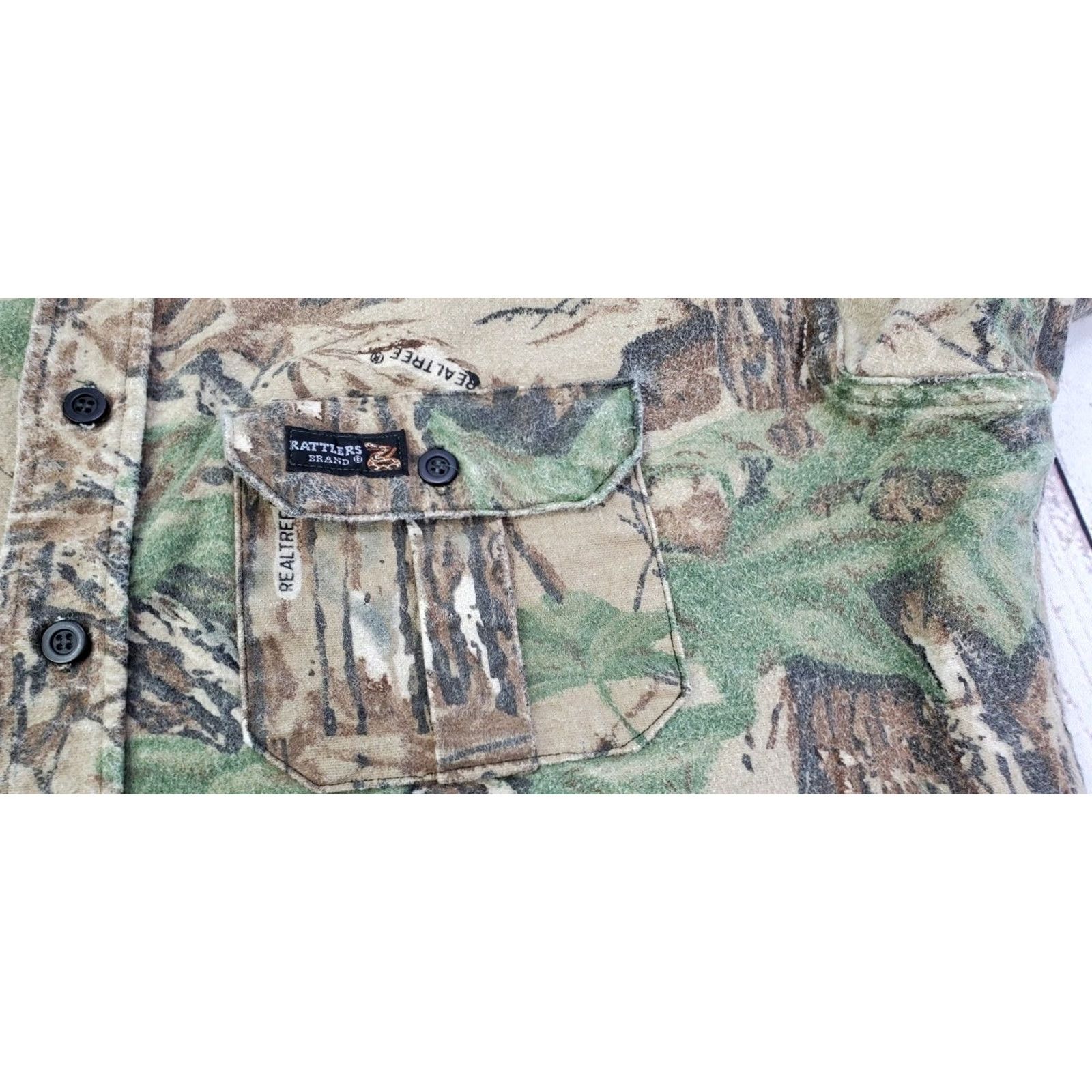 Realtree VINTAGE Rattler's Brand Real Tree Camo Flannel Shirt Mens Sz Lrg Size US XL / EU 56 / 4 - 6 Thumbnail