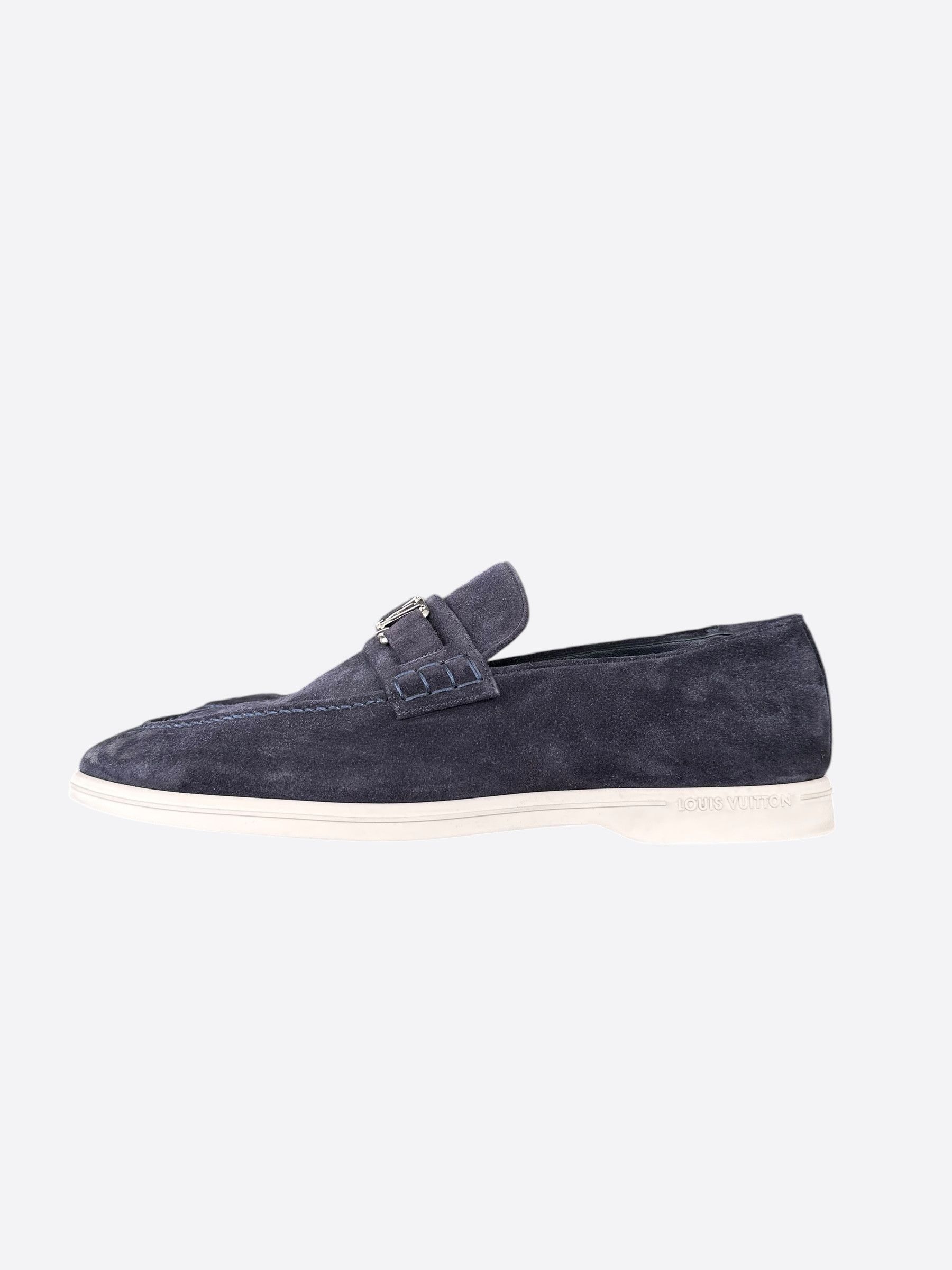 Louis Vuitton Louis Vuitton Navy Suede Estate Loafers Size US 11 / EU 44 - 3 Thumbnail