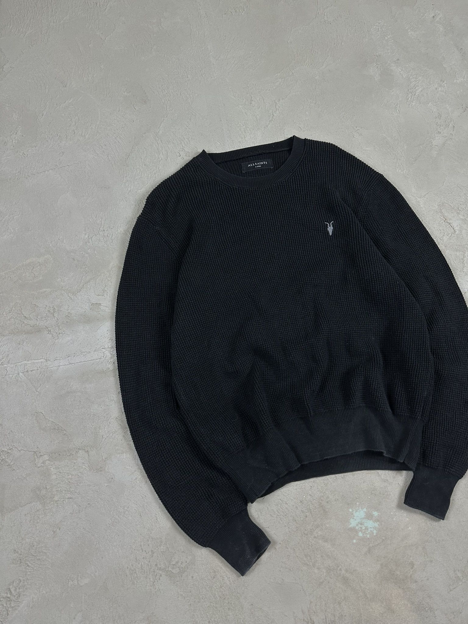 Allsaints Allsaints Cotton Boxy Logo Knit Sweater Size US L / EU 52-54 / 3 - 2 Thumbnail