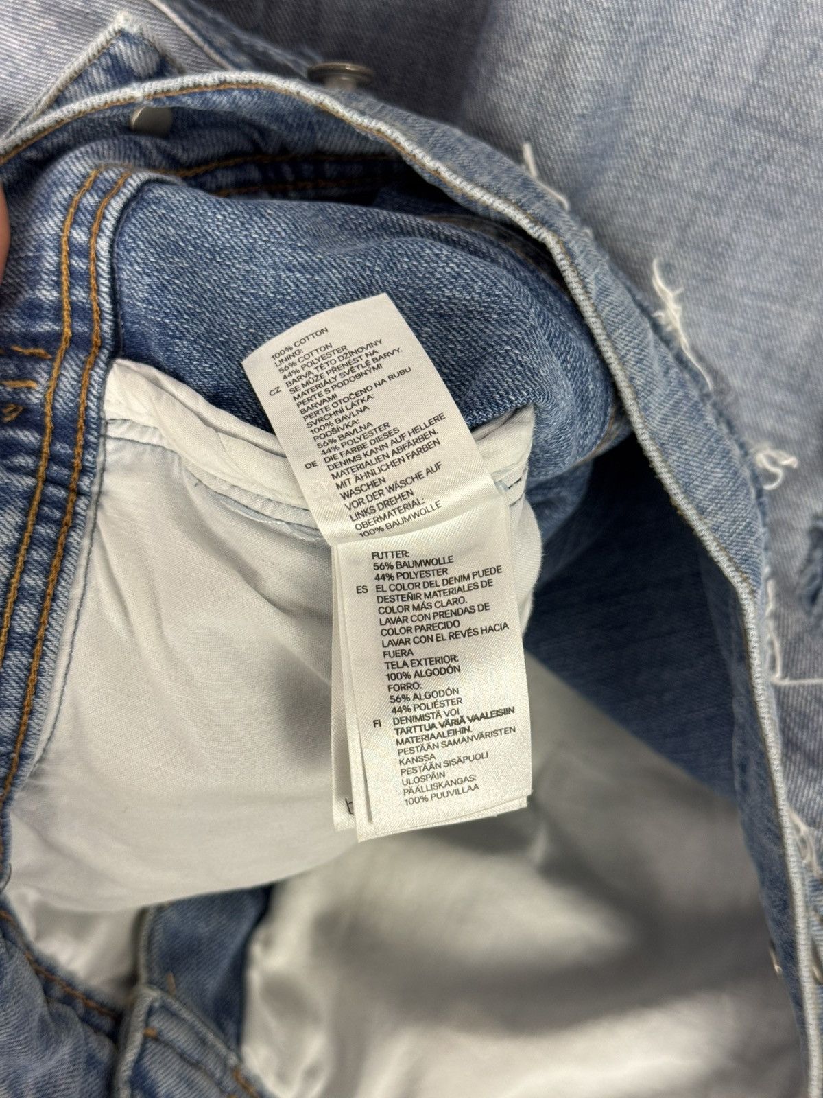 H&M × Maison Margiela SS12 Maison Margiela x H&M Distressed Reverse Denim Jacket Size US S / EU 44-46 / 1 - 19 Thumbnail