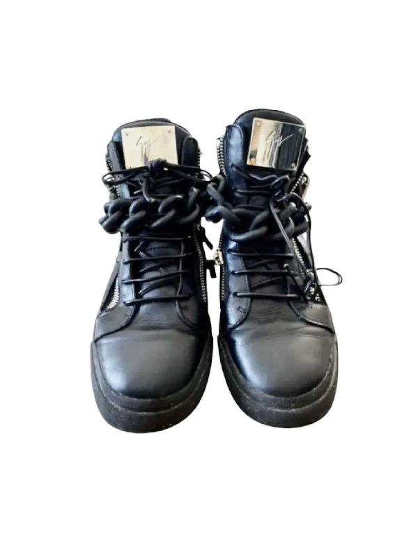 Giuseppe Zanotti Giuseppe Zanotti Triple Zip Chain High-Top Sneakers, c.2010s Size US 7 / EU 40 - 1 Thumbnail
