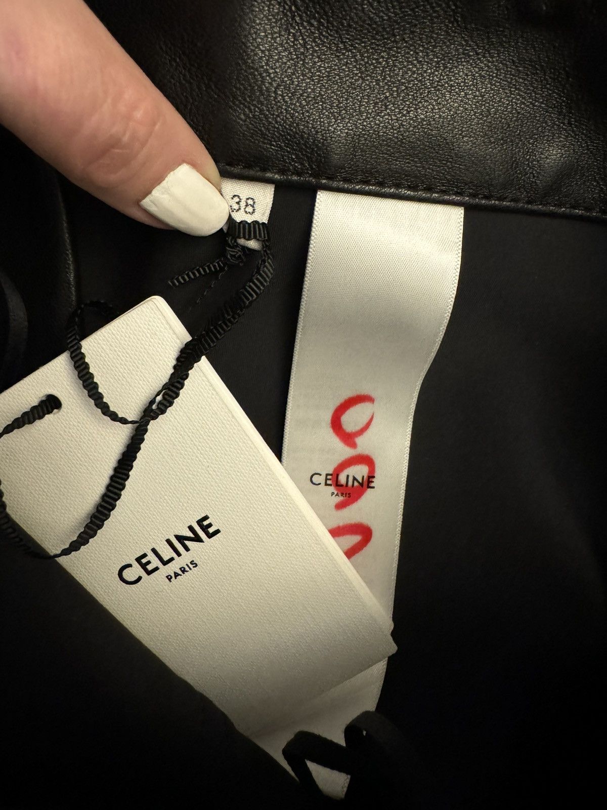Celine Celine black leather pants, 8 Triomphe gold buttons, size M Size 27" / US 4 / IT 40 - 11 Thumbnail