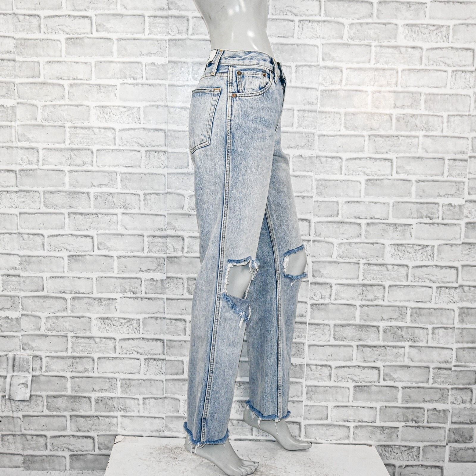 RE/DONE Re/Done 90s High Rise Loose leg Denim Jeans Playa Destroy Size 26" / US 2 / IT 38 - 4 Thumbnail