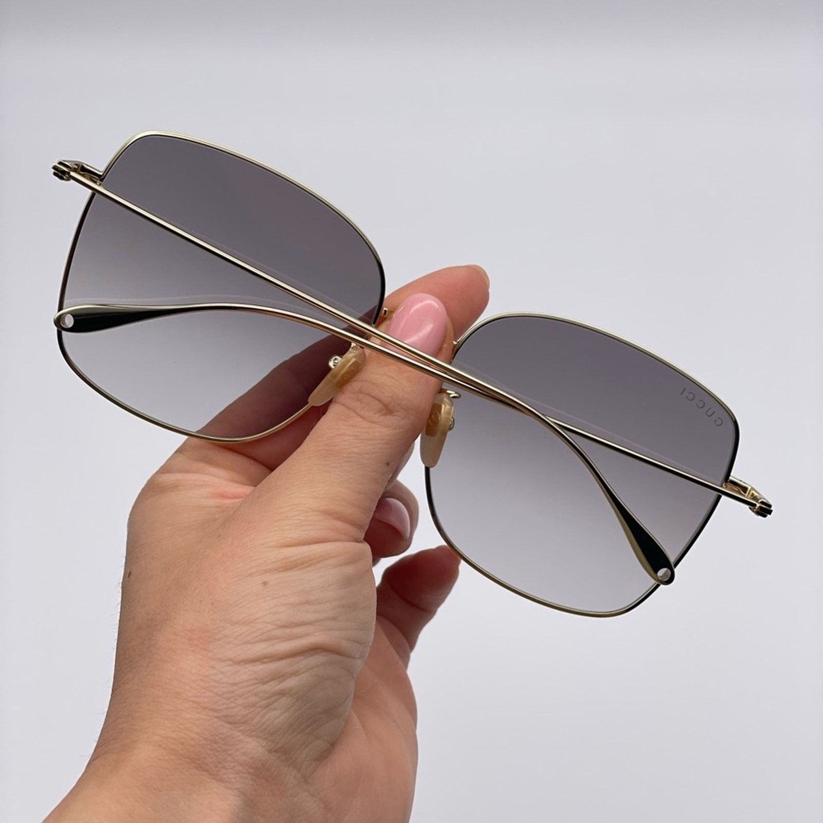 Gucci BRAND NEW GUCCI GG1030SK 003 Gold/Grey With Chain Women Size ONE SIZE - 9 Thumbnail