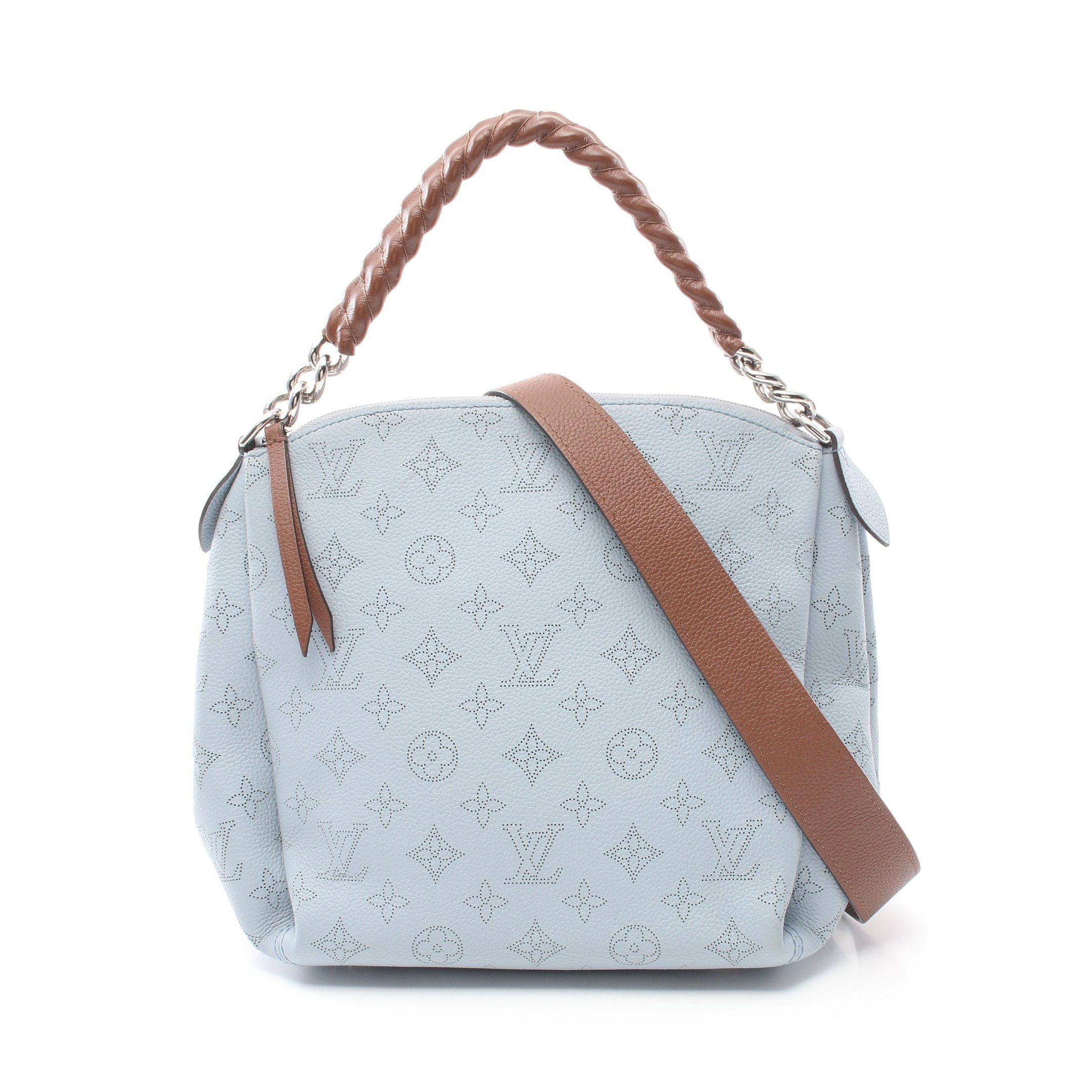 Louis Vuitton Louis Vuitton Babylon Chain Bb Mahina Handbag Leather Blue Gray Brown Size ONE SIZE - 1 Thumbnail