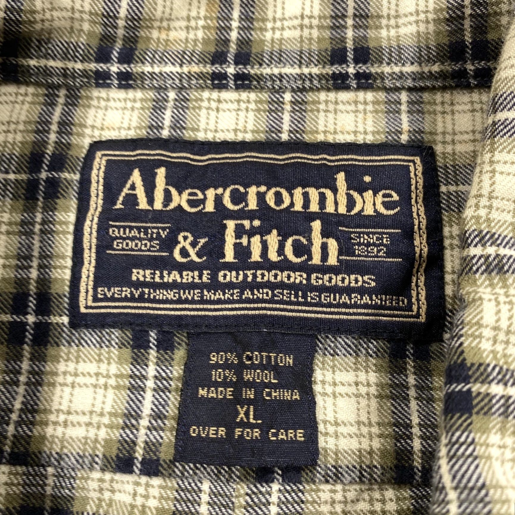 Abercrombie & Fitch Abercrombie & Fitch Shirt Mens XL Beige Plaid Long Sleeve Button Up Flannel Size US XL / EU 56 / 4 - 3 Thumbnail