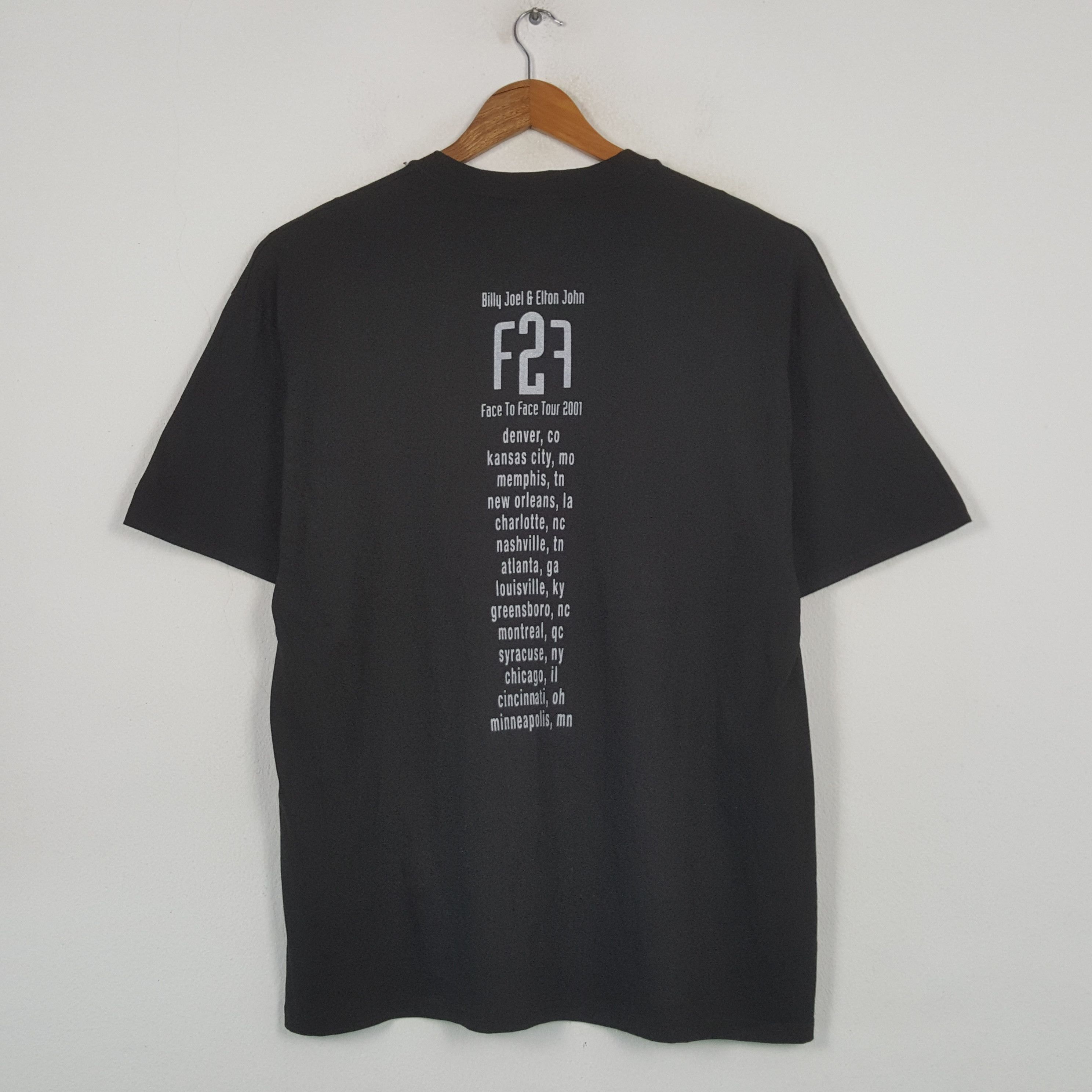 Hanes Vintage FACE 2 FACE Elton John Billy Joel T-shirt 31 Size US XL / EU 56 / 4 - 3 Thumbnail