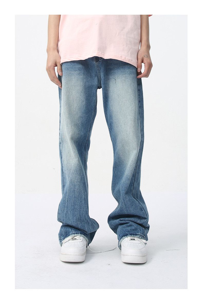 Japanese Brand Men's Retro Clean Fit Straight Leg Washed Loose Fit Jeans Size US 32 / EU 48 - 1 Thumbnail