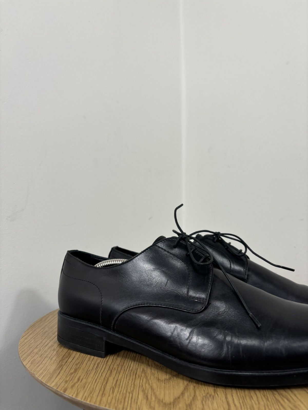 Doucal's Doucal’s Men’s Italian Handmade Black Leather Derby Shoes Size US 7.5 / EU 40-41 - 3 Thumbnail