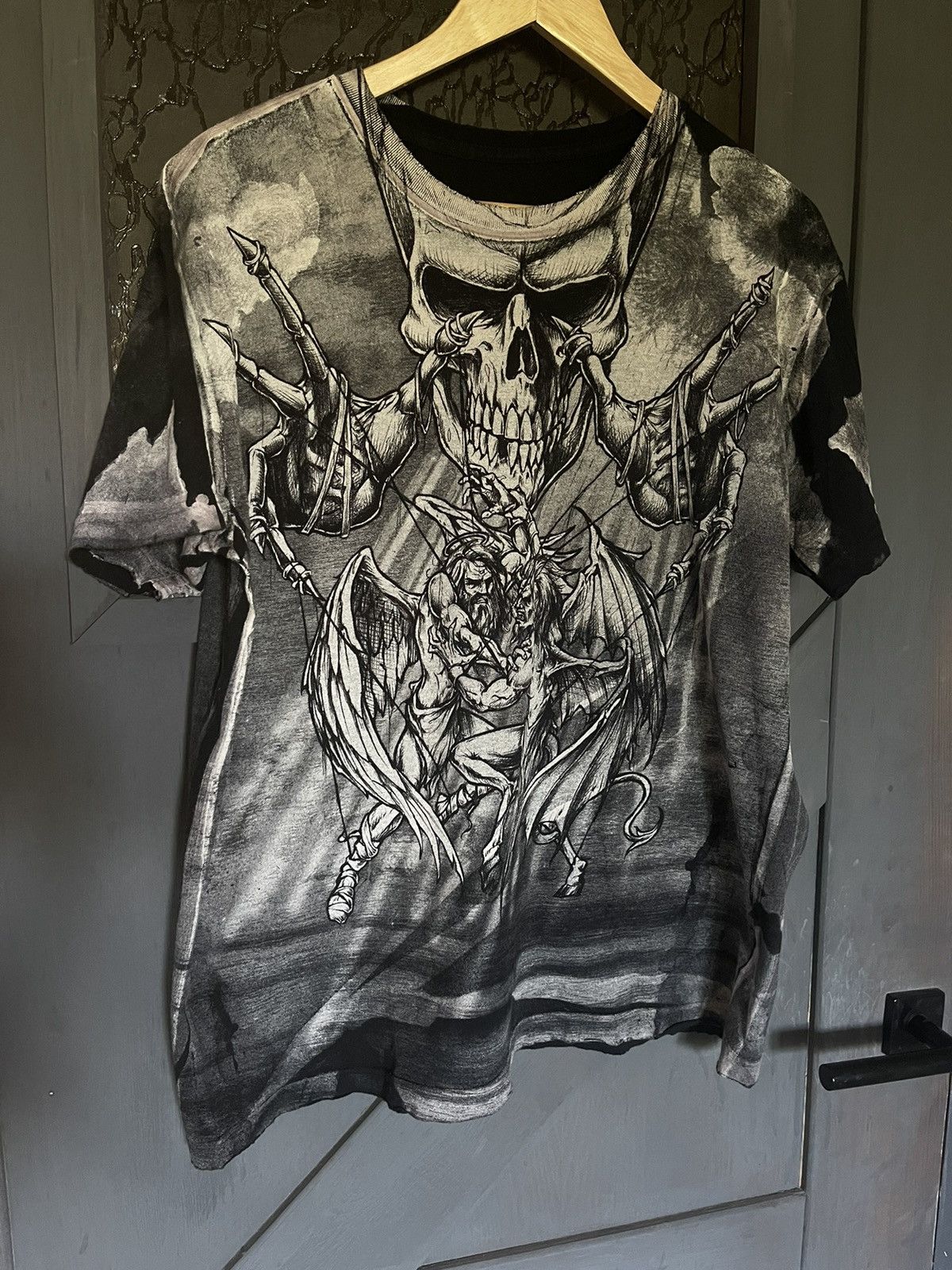 Affliction Affliction Y2K vintage scull tee print dyed t-shirt Size US L / EU 52-54 / 3 - 14 Thumbnail