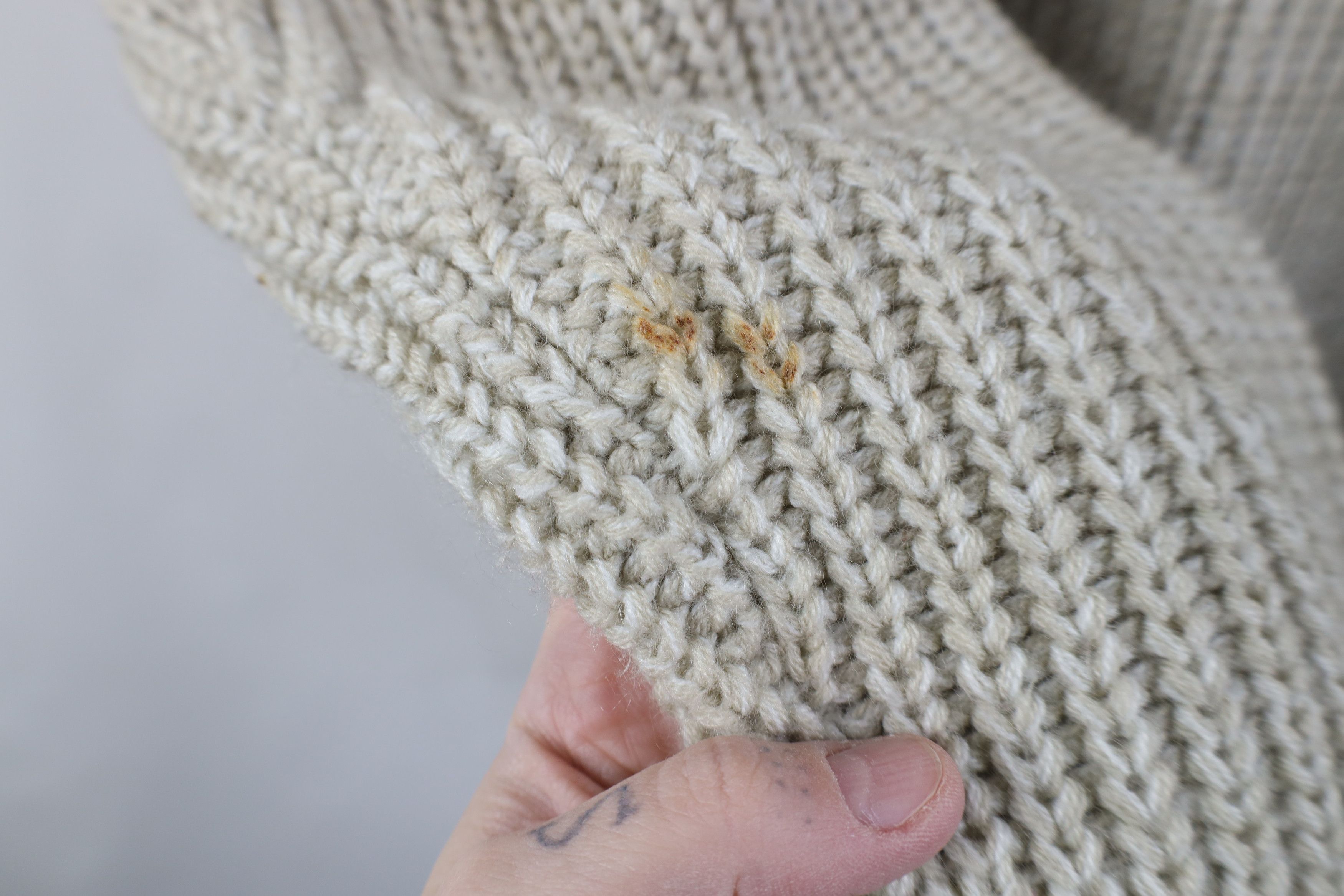 Vintage Vintage 70s Streetwear Chunky Ribbed Knit Sweater Beige Size US XL / EU 56 / 4 - 4 Thumbnail