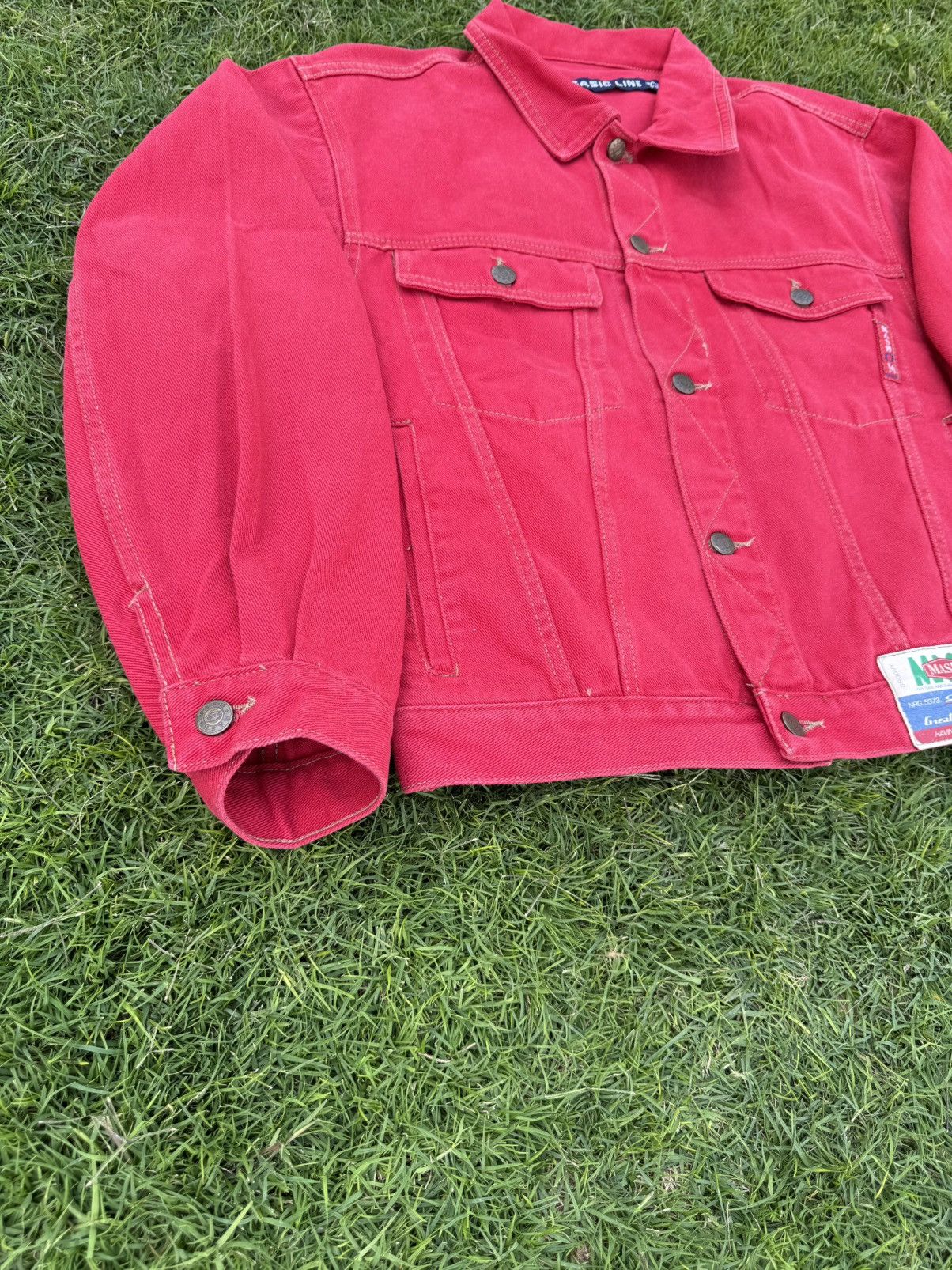 Vintage Vintage Mash red denim trucker jacket Size US M / EU 48-50 / 2 - 4 Thumbnail