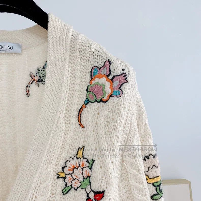 Valentino Valentino Jacquard embroidered knitted cardigan Size M / US 6-8 / IT 42-44 - 3 Thumbnail