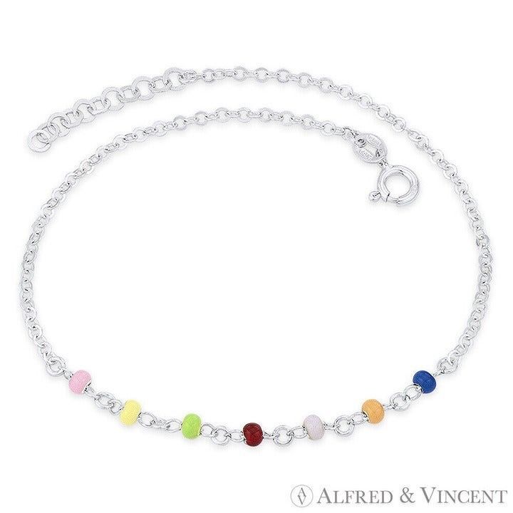 Other Enamel Bead, Flat Rolo Chain Italian Charm Anklet Size ONE SIZE - 1 Preview