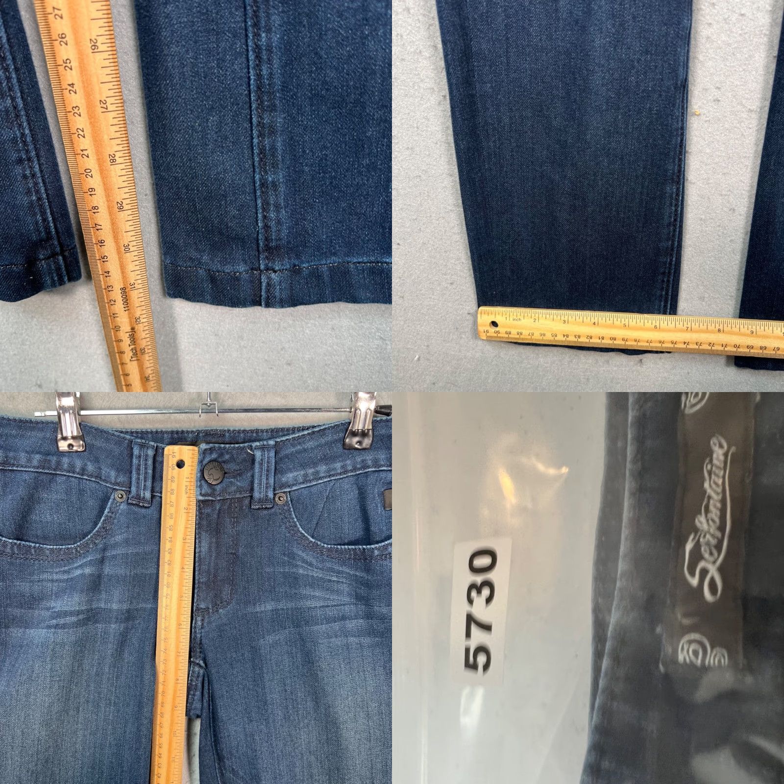 Vintage Serfontaine Womens Jeans Bootcut 27 Dark Blue Supima Atomik Wash 5-Pocket Denim Vintage No Size 27" / US 4 / IT 40 - 8 Thumbnail