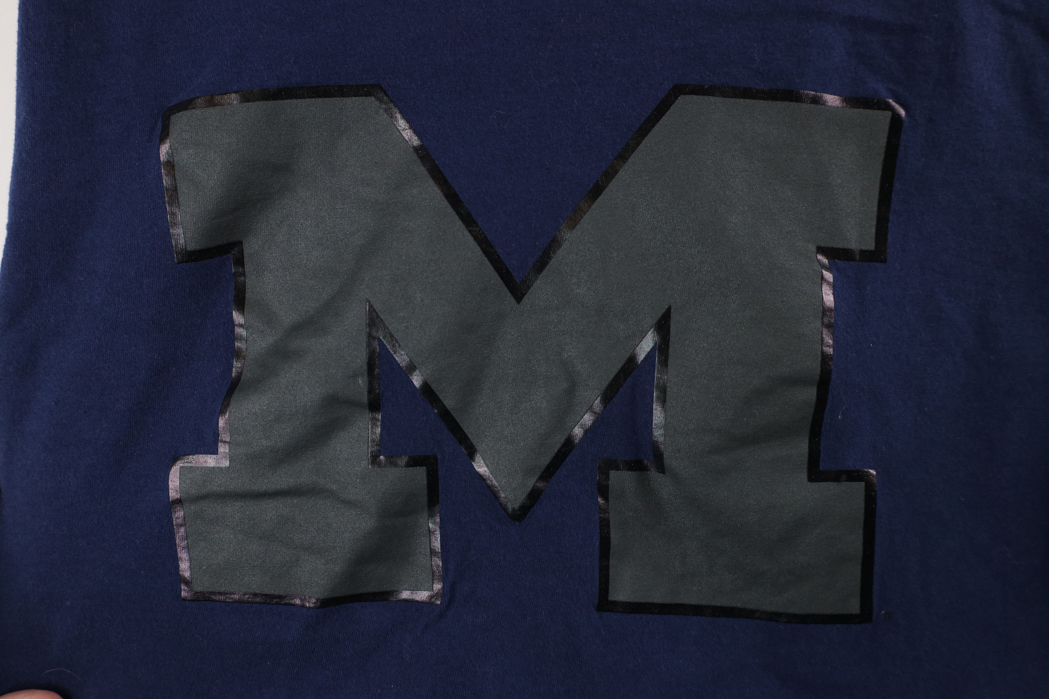 Nike × Vintage Nike Block M University of Michigan Short Sleeve T-Shirt Size US L / EU 52-54 / 3 - 5 Thumbnail