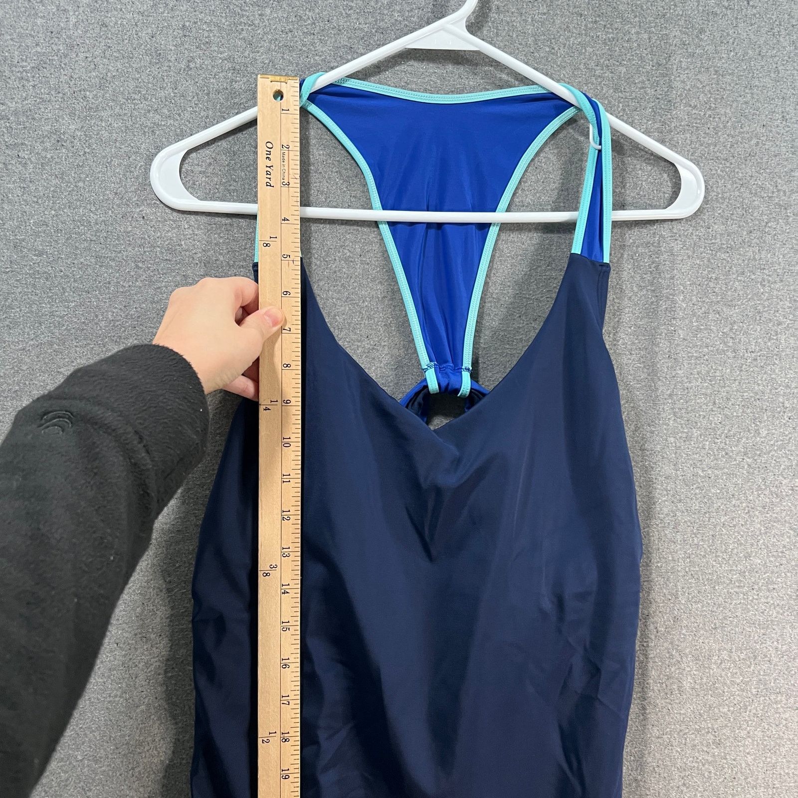 Lands' End Lands' End V-Neck Racerback One Piece Deep Sea Blue Size 16 Size XXL / US 16-18 / IT 52-54 - 6 Thumbnail