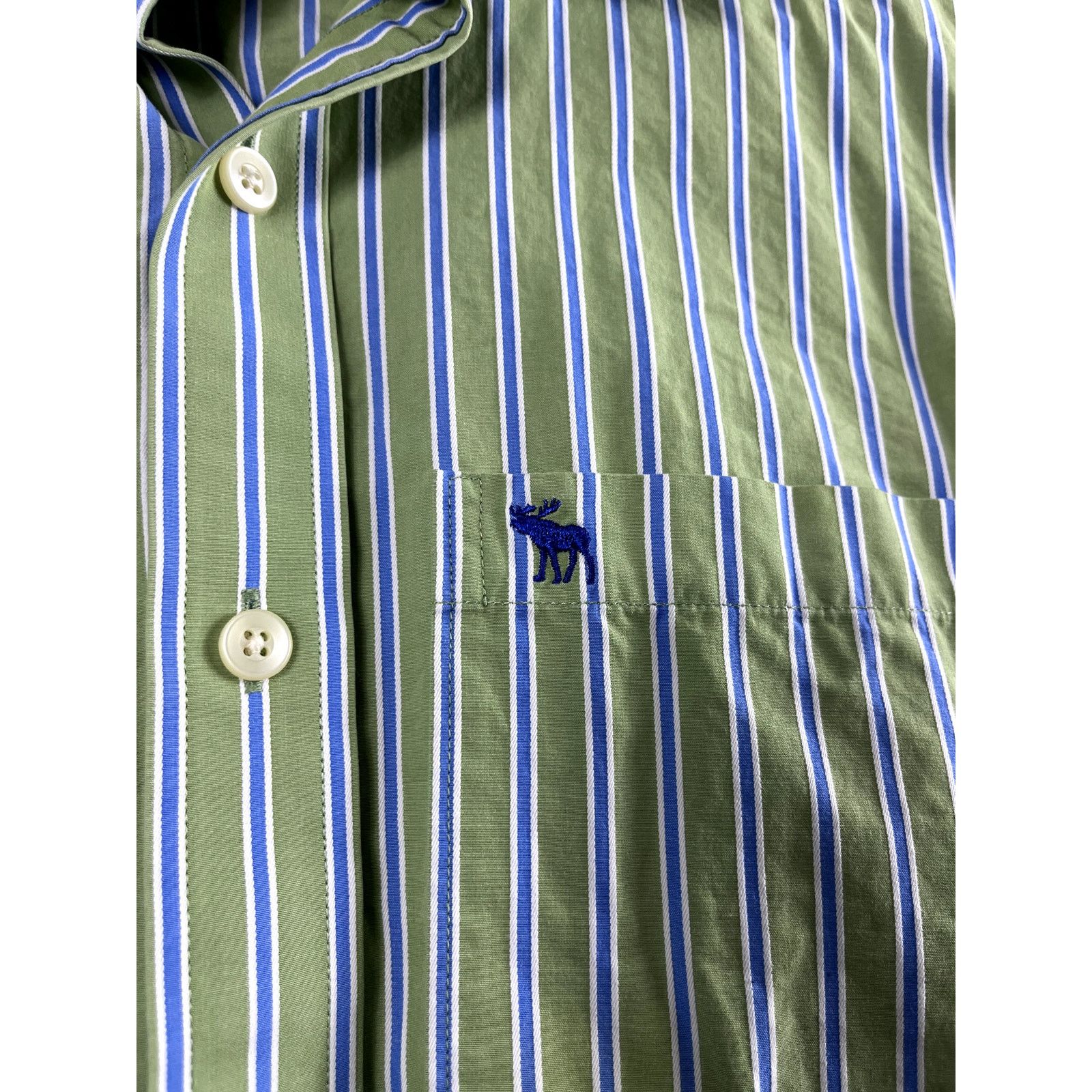 Abercrombie & Fitch Men's Green Abercrombie & Fitch Long Sleeve Button Shirt M Size US M / EU 48-50 / 2 - 2 Thumbnail