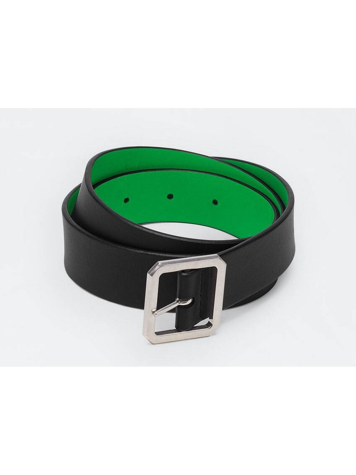 BOTTEGA VENETA black & green leather belt Size 100
