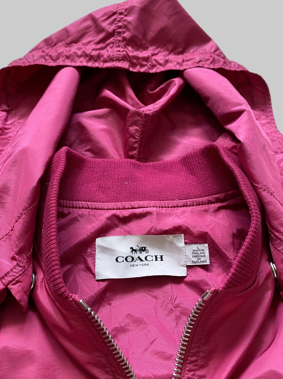Coach COACH New York Fuschia Pink Ma-1 Style Bombers Size L / US 10 / IT 46 - 4 Thumbnail