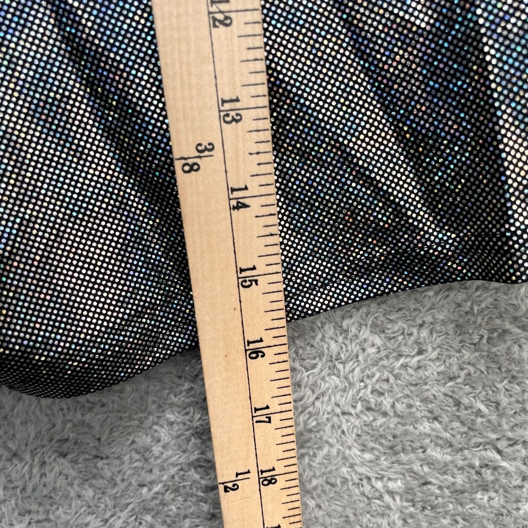 American Apparel VINTAGE American Apparel Shorts Womens Medium Black Holographic High Waisted Stretch Size 42" / US 20 - 6 Thumbnail
