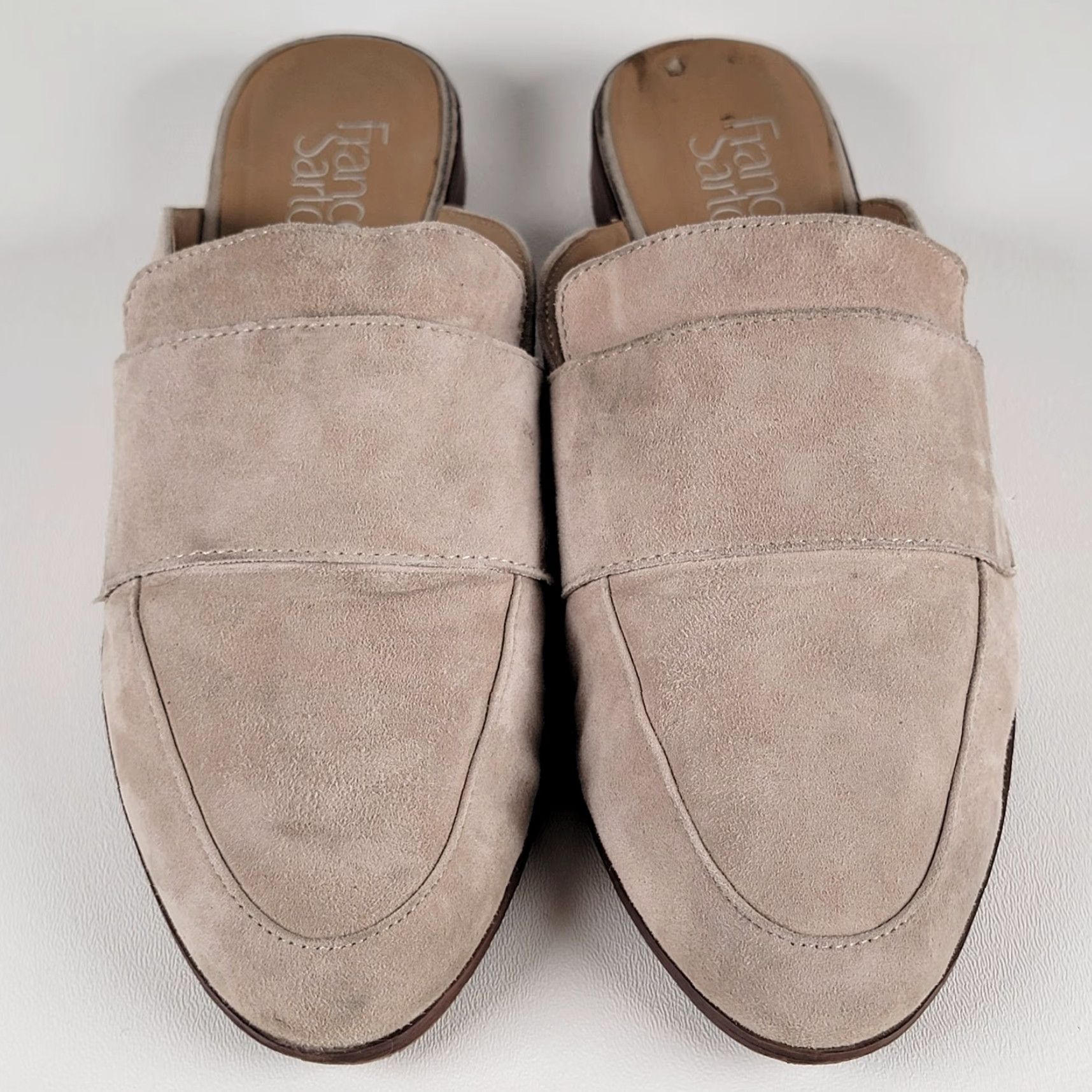 Franco Sarto Franco Sarto Malesa Suede Mule Clog Low Heel Beige Slip On Size 8.5 US Womens Flat Size US 9 / IT 39 - 2 Thumbnail