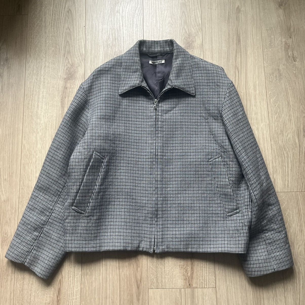 Auralee Double Face Check Zip Blouson | Grailed