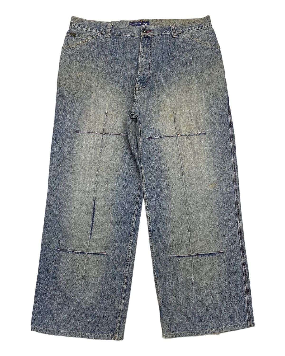 image of Archival Clothing x Pepe Jeans Baggy Jeans Pepe Jeans Distressed Denim Hip Hop in Blue (Size 40)