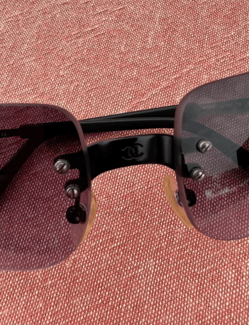 Chanel Sunglasses 4005 Rhinestone Rimless 4017 Vintage
