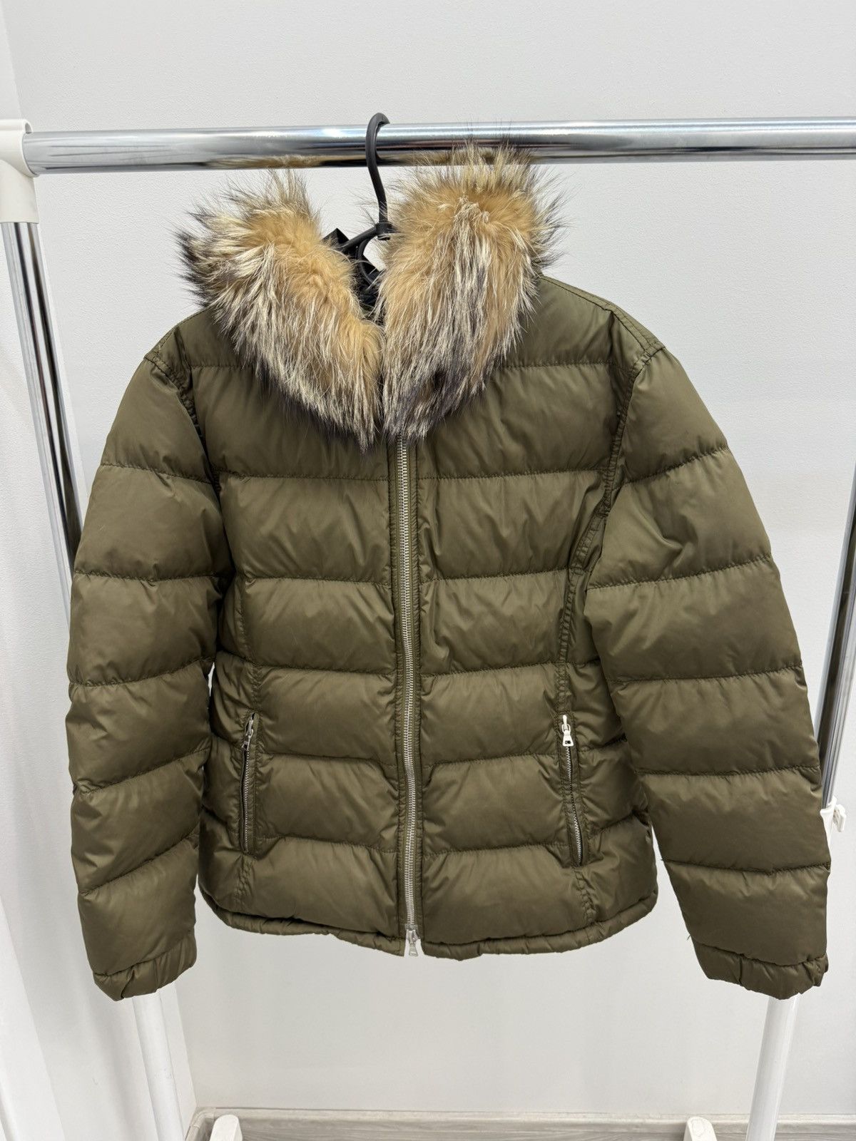 Prada Prada Nylon Fox Fur Trim Down Puffer Coat Jacket Size L / US 10 / IT 46 - 1 Thumbnail