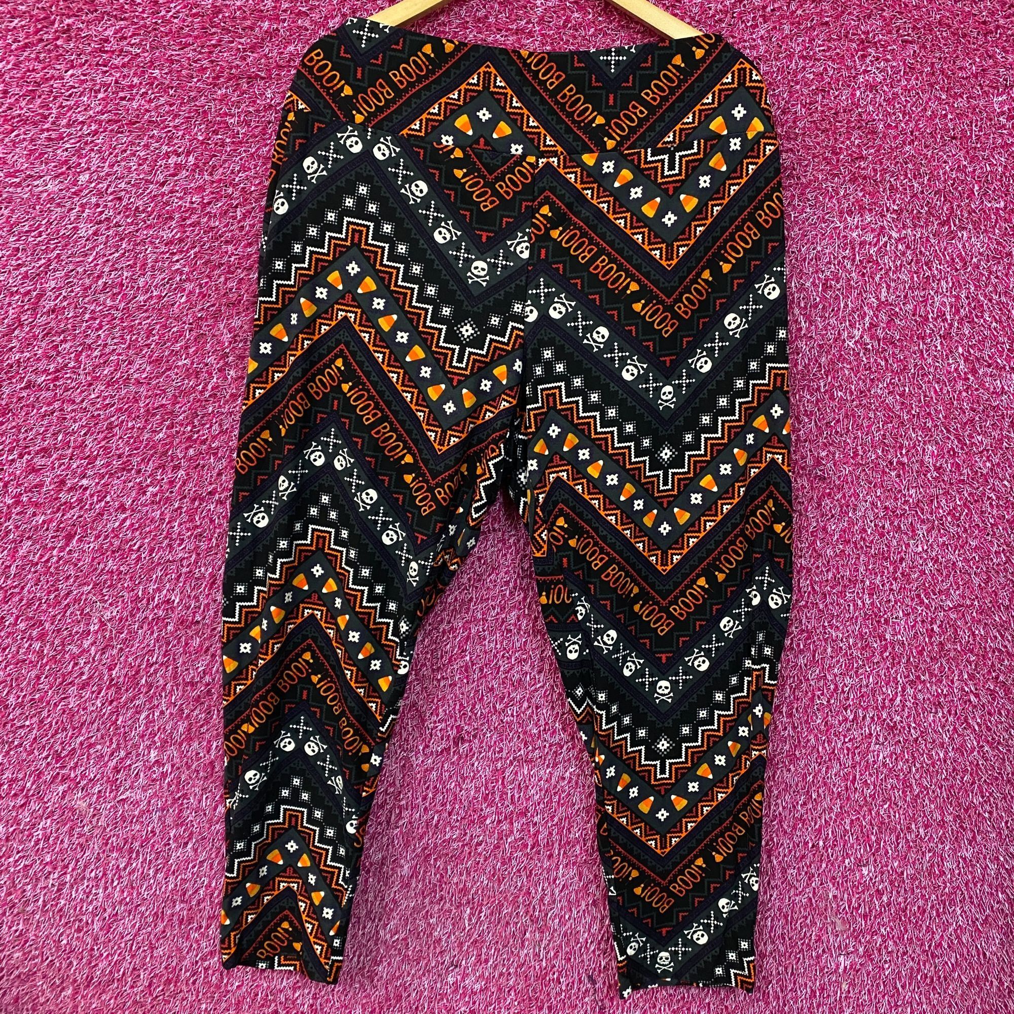 Other Terra & Sky Halloween Boo Skull Cross Bone High Rise Legging Size 36" / US 14 / IT 50 - 3 Thumbnail