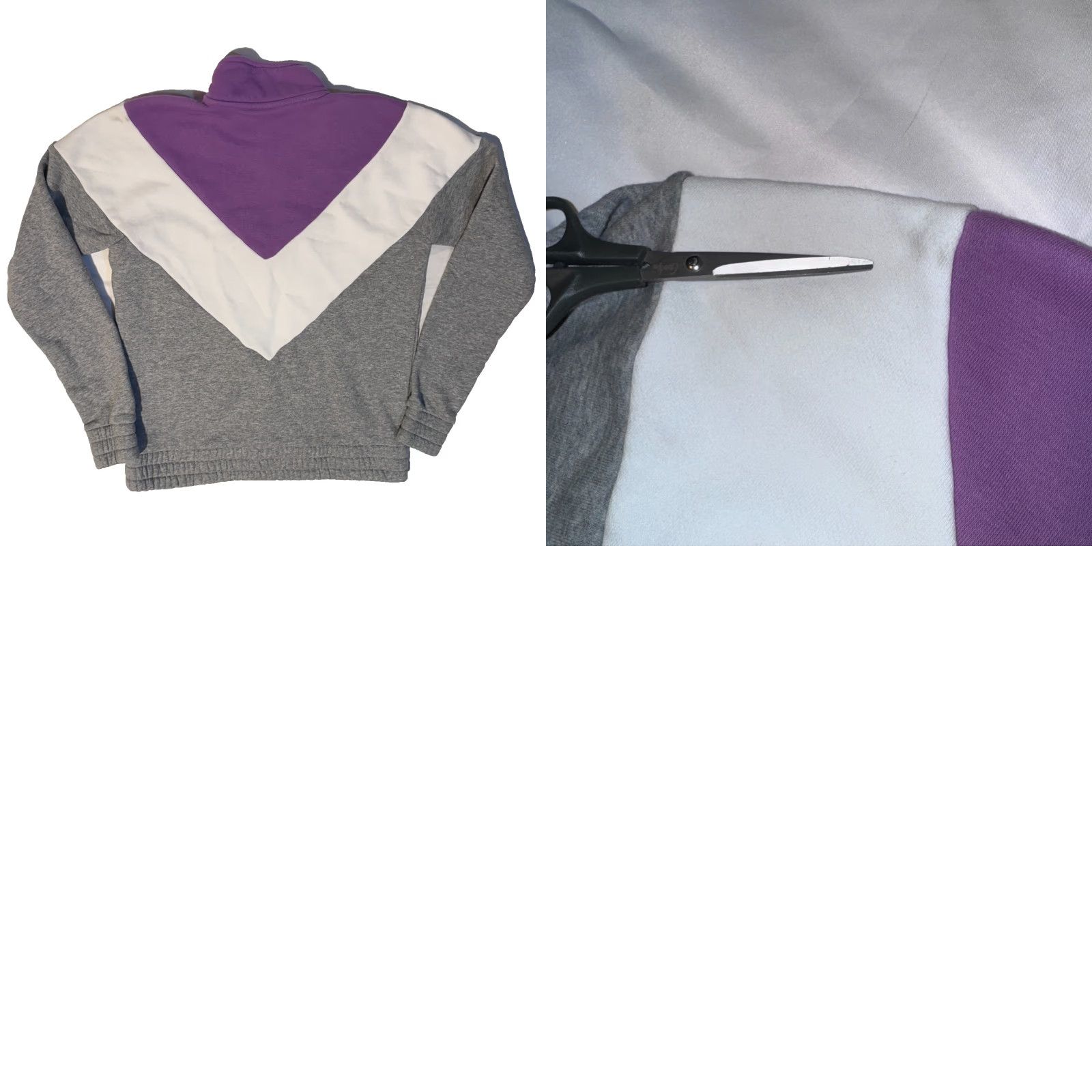 Fila FILA Womens Small Purple Gray Colorblock 1/4 Zip Sweatshirt Y2K Sweatshirt Crew Mock Neck Zip Colorblock Size S / US 4 / IT 40 - 8 Thumbnail