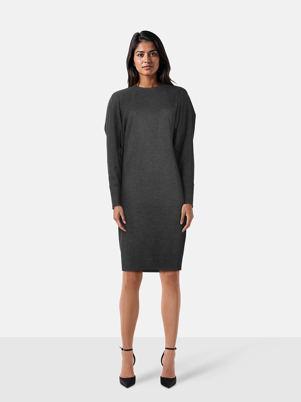 Lanvin Grey Long Sleeve Knee Length Wool Dress Size XS / US 0-2 / IT 36-38 - 1 Thumbnail