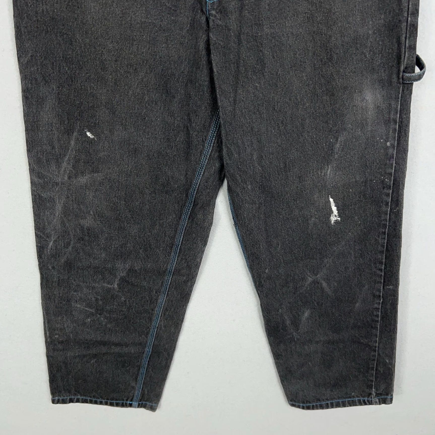 Vintage VINTAGE Loco Streetgear Jeans Mens 38x33 Baggy Carpenter Hammer Loop denim Pants Black/Charcoal Size US 38 / EU 54 - 3 Thumbnail