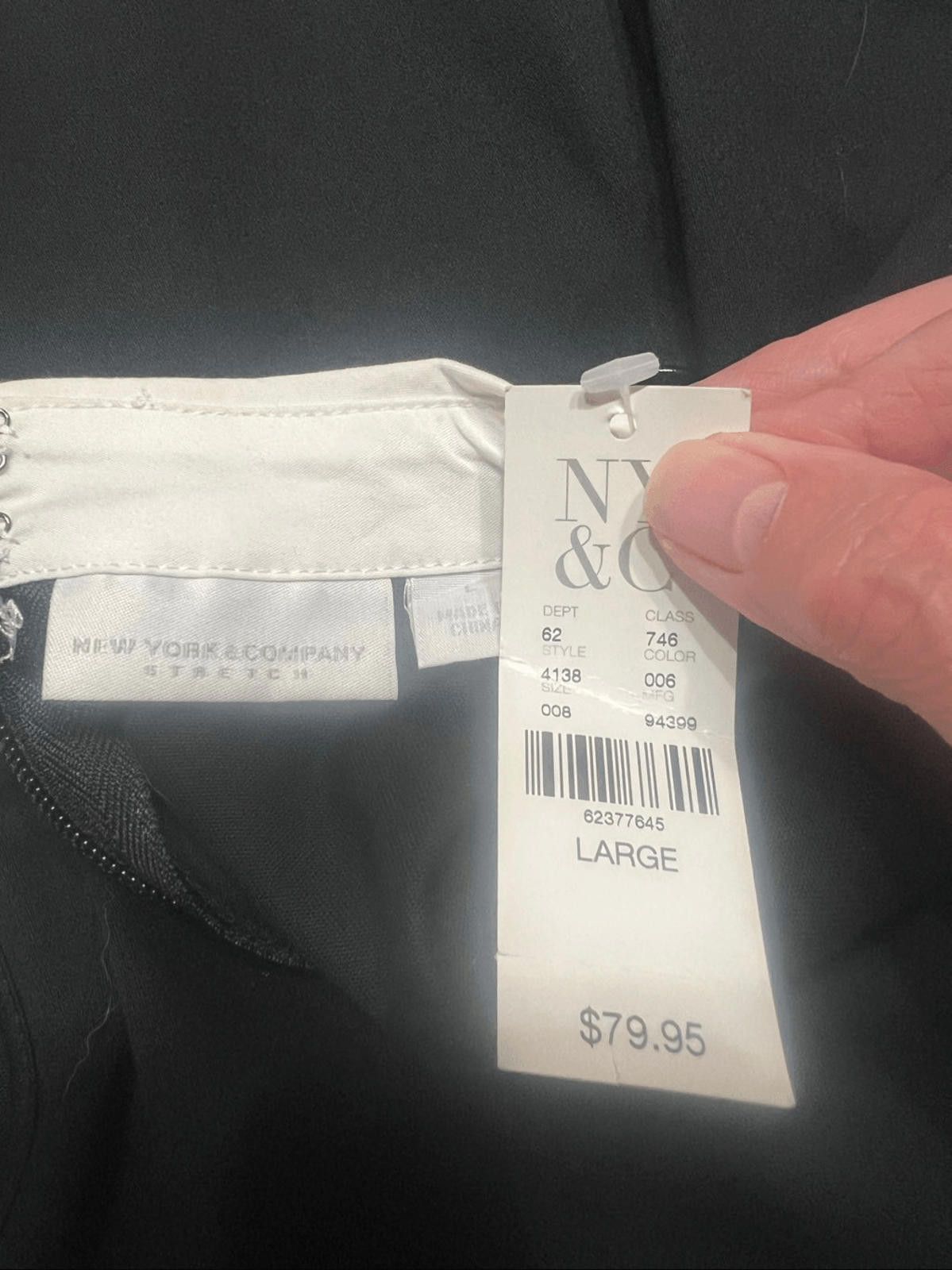 Designer NY & Co Sleeveless /Wide Leg jumpsuit Black/White L NWT Size 36" / US 14 / IT 50 - 3 Thumbnail