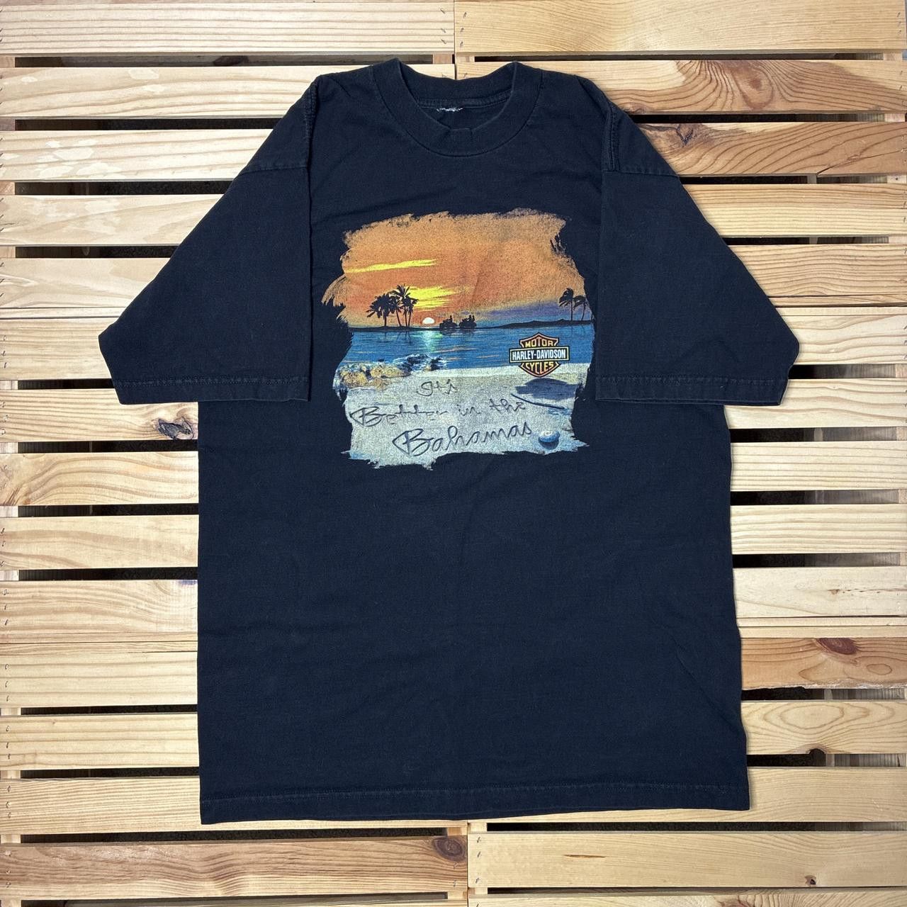 Harley Davidson Vintage Harley Davidson Bahamas Black Surf Tee Size Large Size US L / EU 52-54 / 3 - 1 Thumbnail