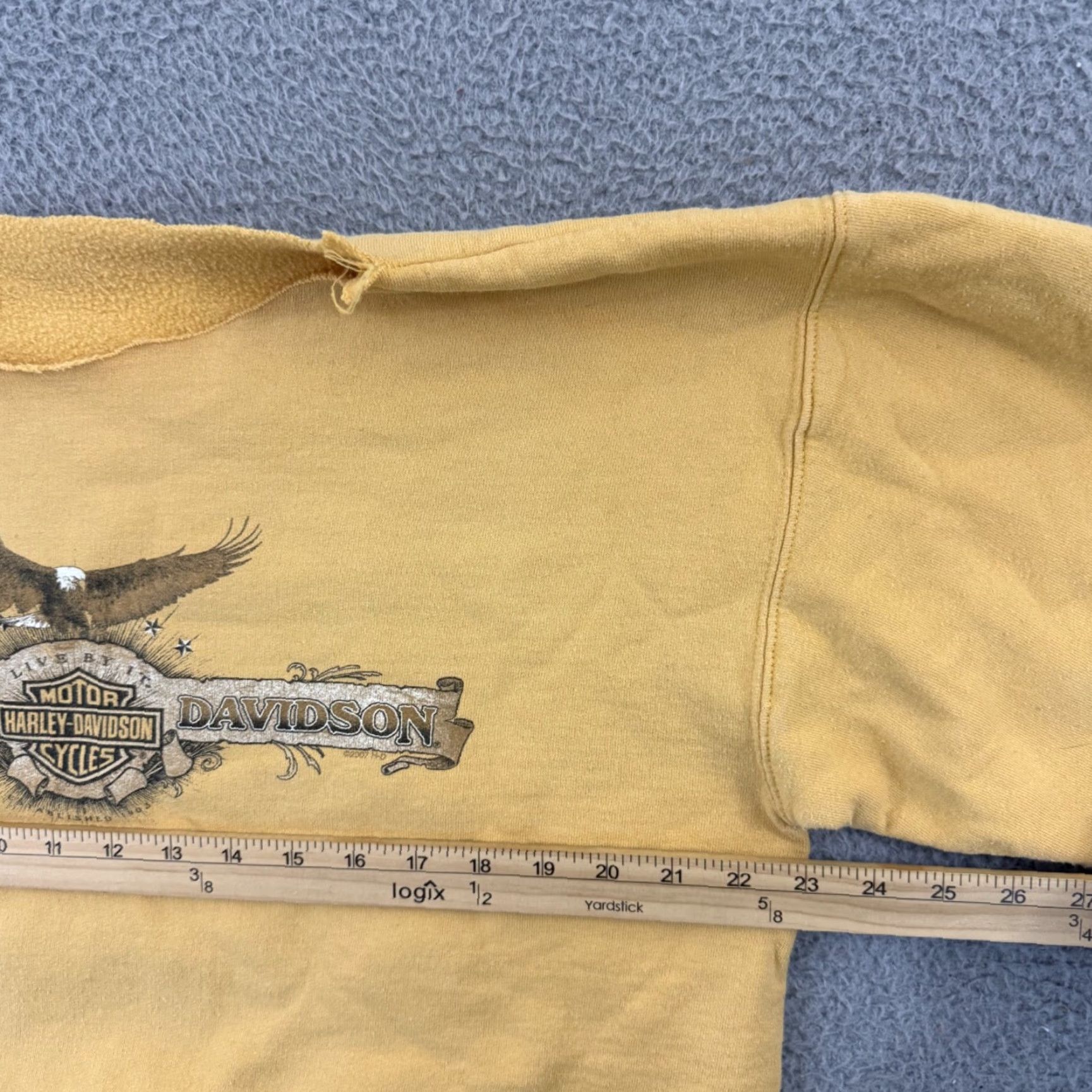 Harley Davidson VINTAGE Harley-Davidson Sweatshirt Mens Large Yellow Long Sleeve Graphic Print Eagle 80s 90s Biker USA Motorcycle Nature Retro Vintage Hoodie? Size US L / EU 52-54 / 3 - 7 Thumbnail
