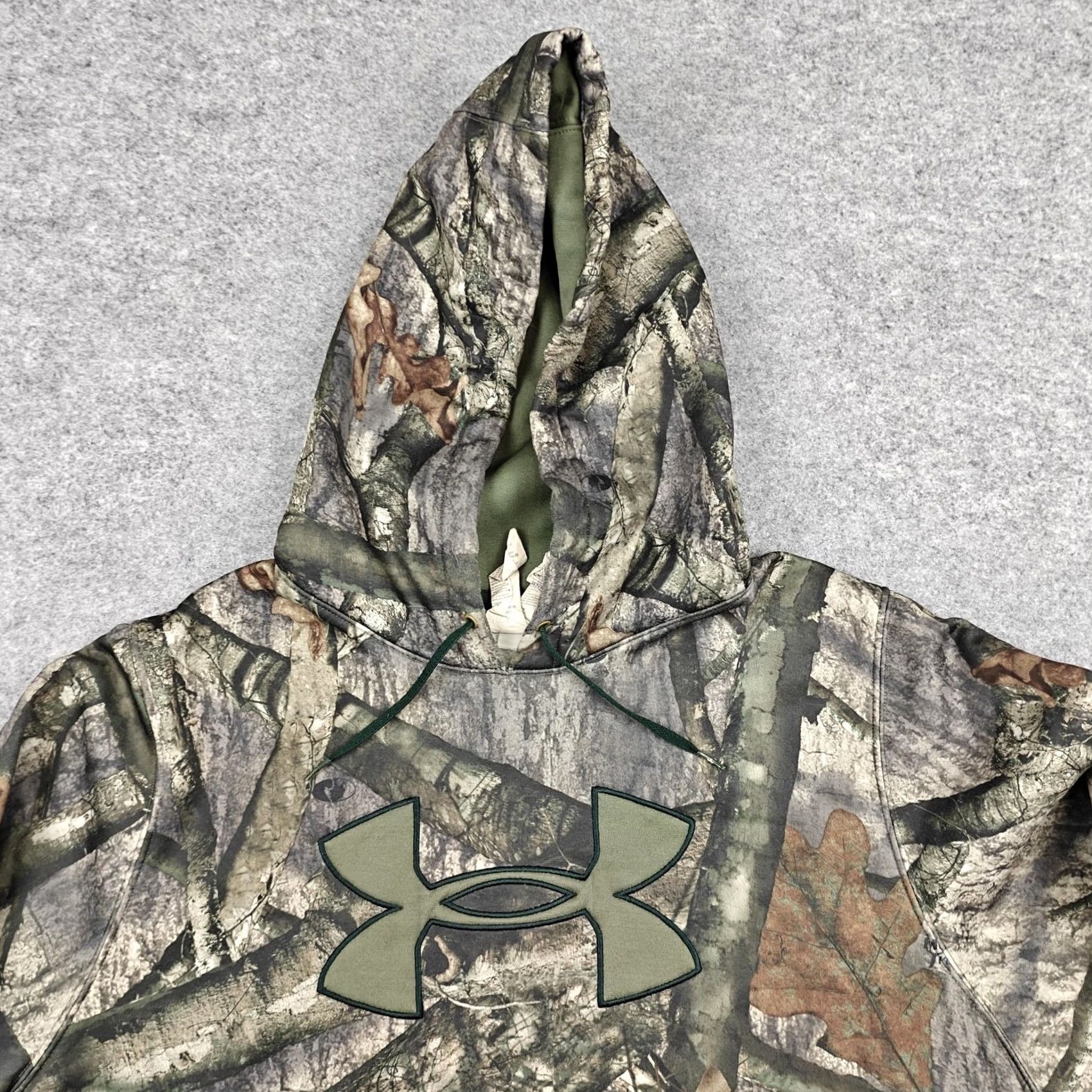 Under Armour Under Armour Hoodie Mens Large Green Mossy Oak Camo ColdGear Fleece Pullover Size US L / EU 52-54 / 3 - 2 Thumbnail
