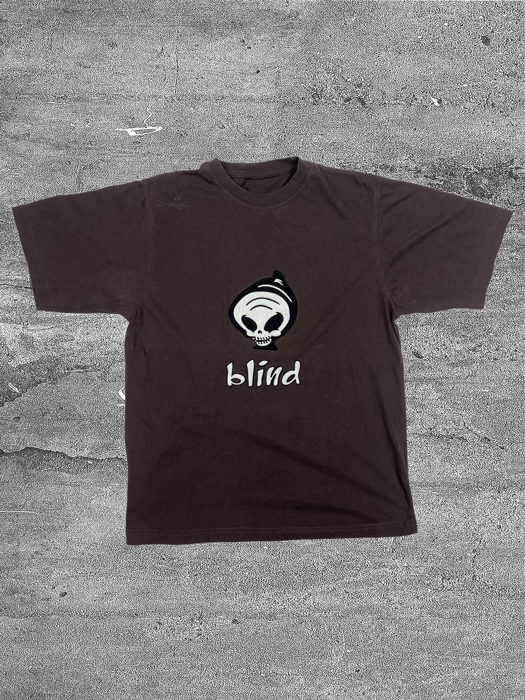 Vintage BLIND VELOUR PUFF BIG LOGO ARCHIVE RARE TEE 1990s - LOT № 12 Size US L / EU 52-54 / 3 - 1 Thumbnail